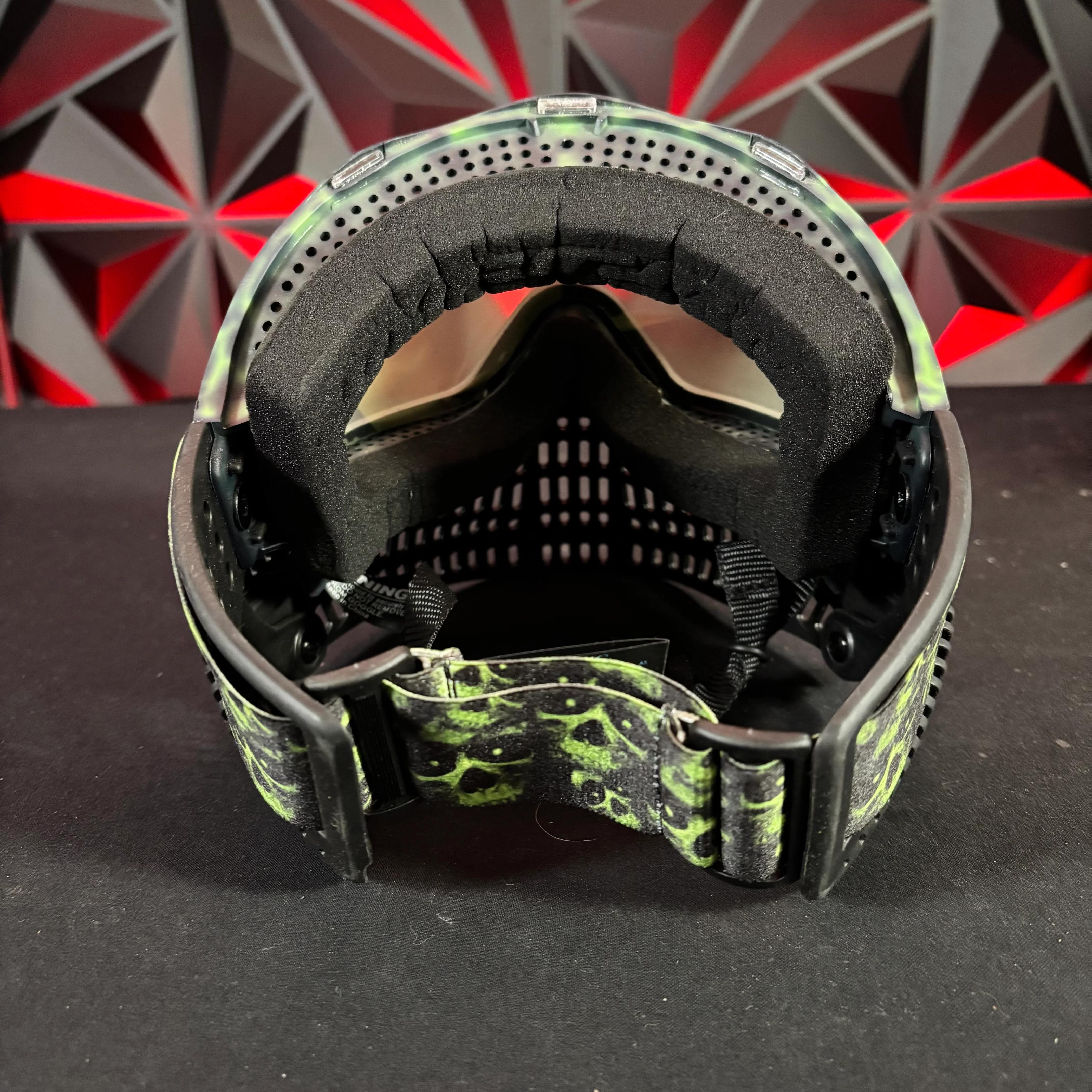 Used JT Proflex Paintball Mask - Custom #6 Green Tie dye /w Black bottoms and black ears *Custom* - Image 4