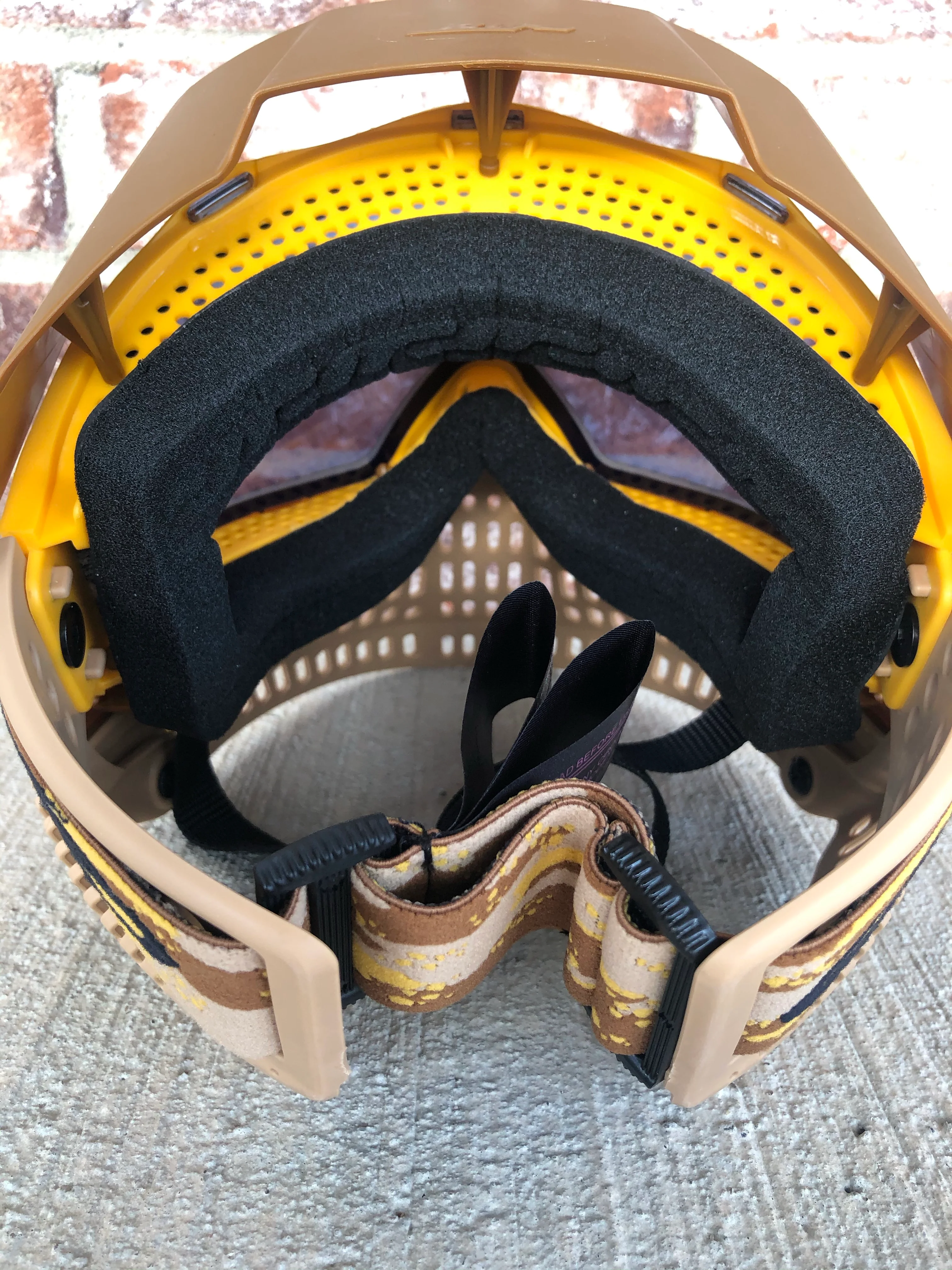 Used JT Proflex Paintball Mask - Brown/Tan/Gold w/ Gold Thermal Lens - Image 3