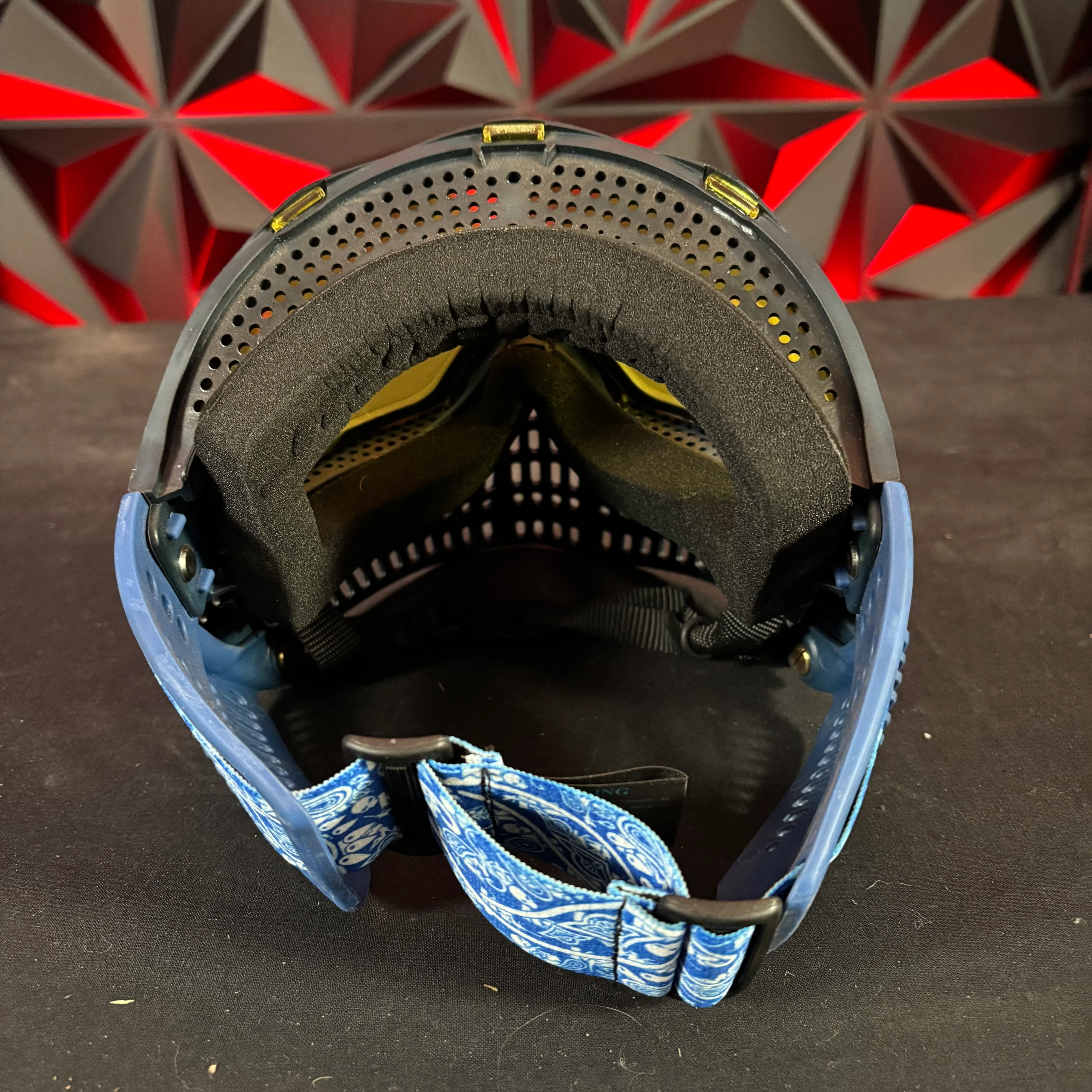 Used JT Proflex Paintball Mask - Custom # 19 Dark blue tie dye Frame /w Faded blue to black Bottoms and Blue ears *Custom* - Image 4