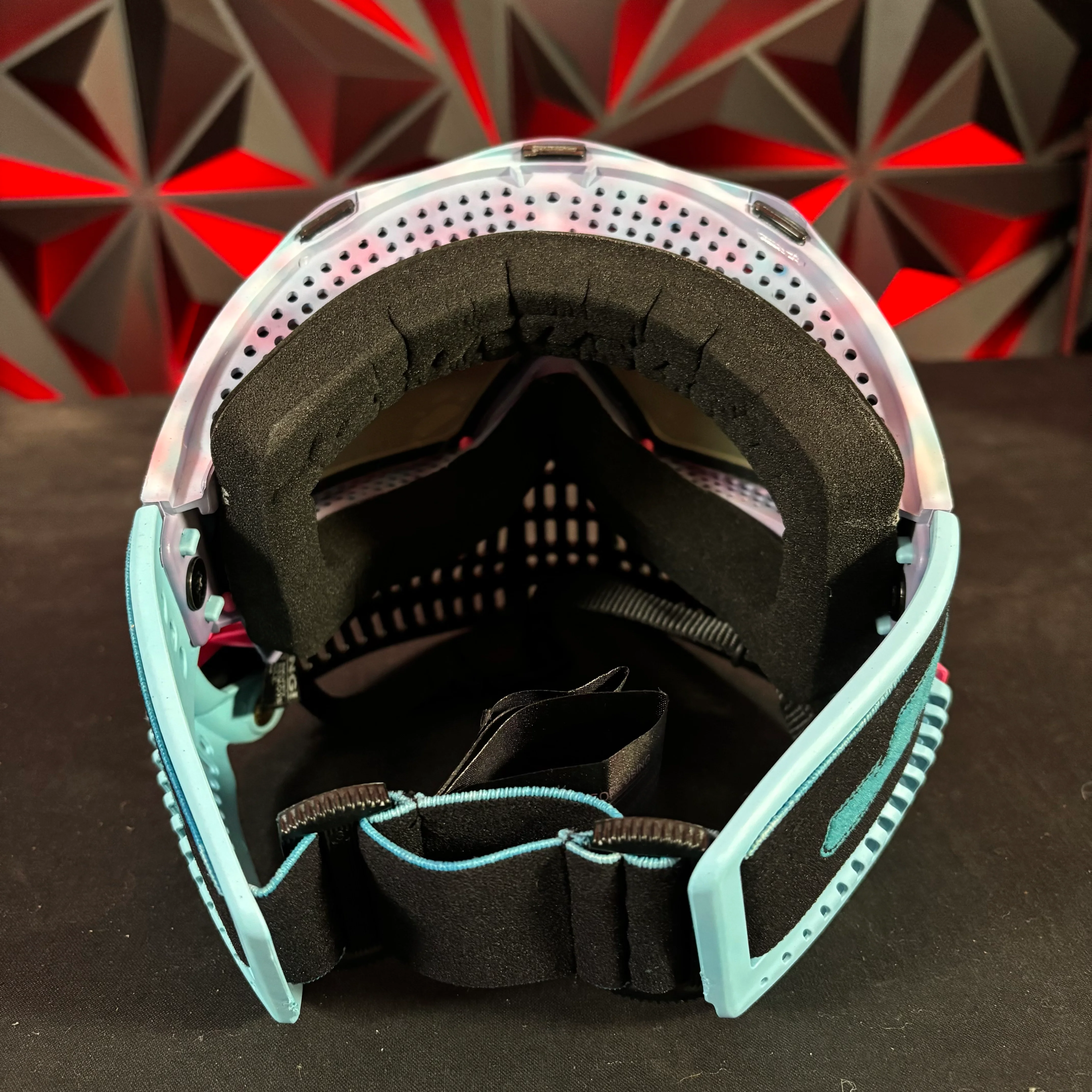 Used JT Proflex Paintball Mask - Custom # 24 Cotton candy Frames /w Black to pink bottoms and Blue ears *Custom* - Image 4