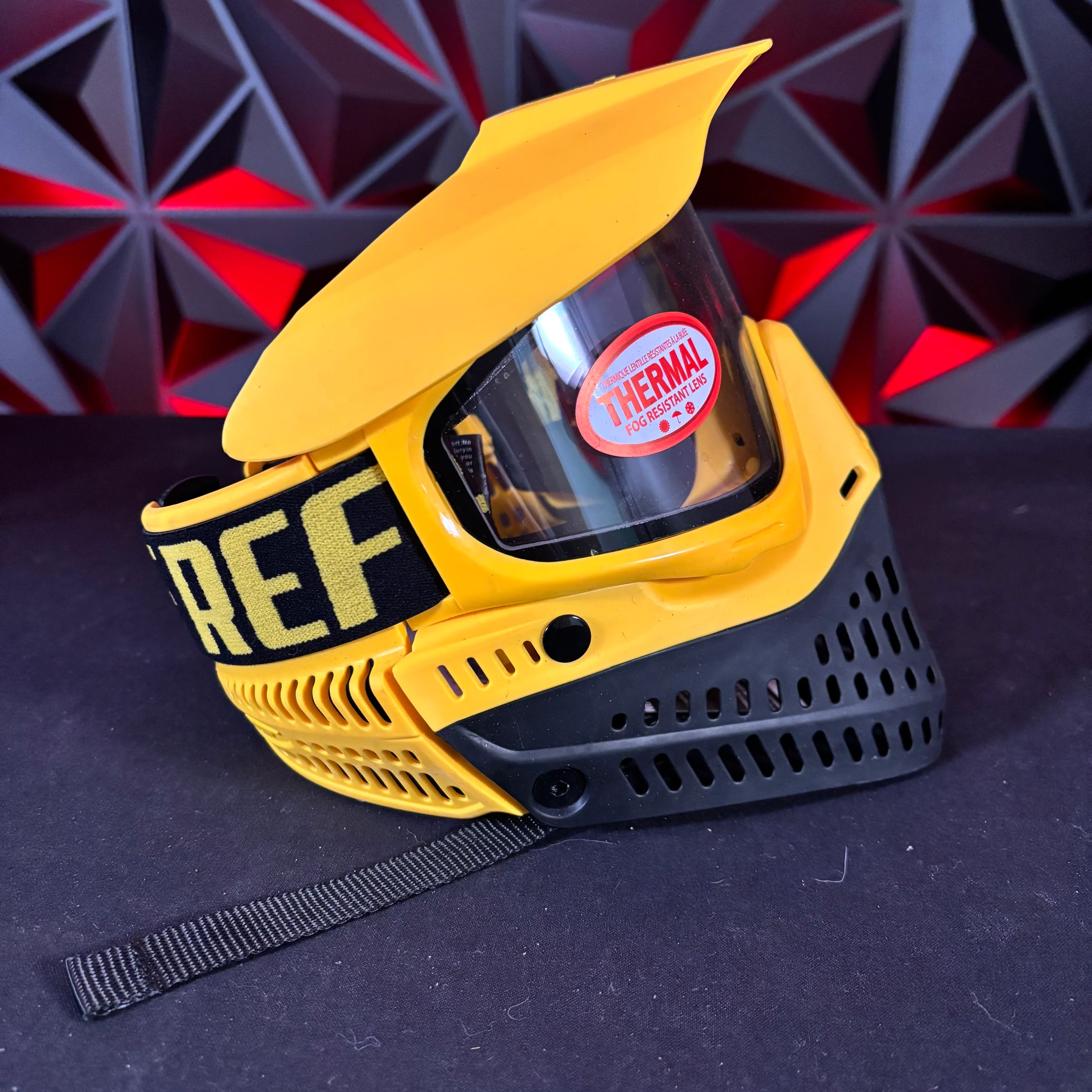 Used JT Proflex Paintball Mask - Yellow/Black Referee Edition - Image 3