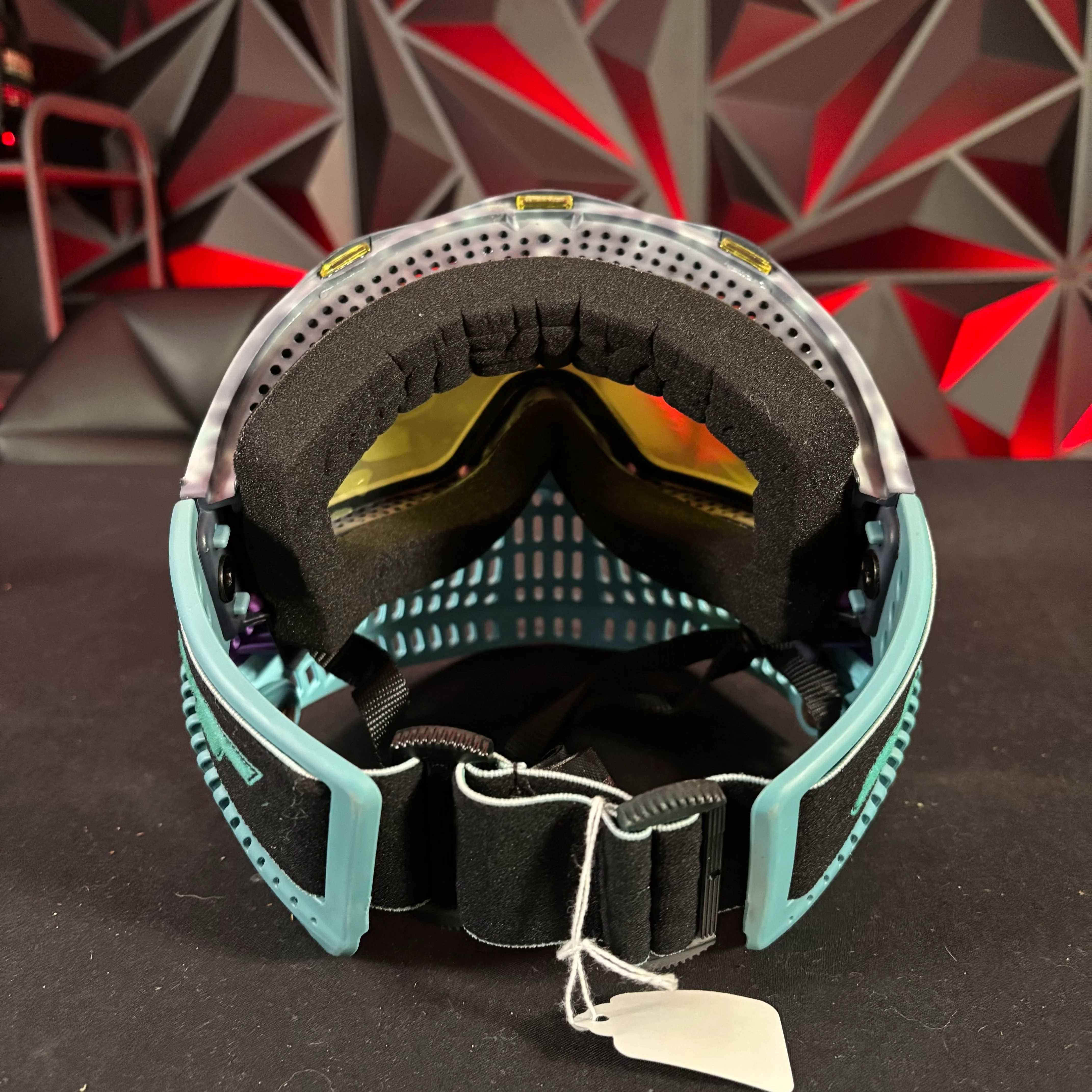 Used JT Proflex Paintball Mask - Custom # 17 Dark blue tie Dye Frame /w Light Blue to purple bottoms and Blue ears *Custom* - Image 4