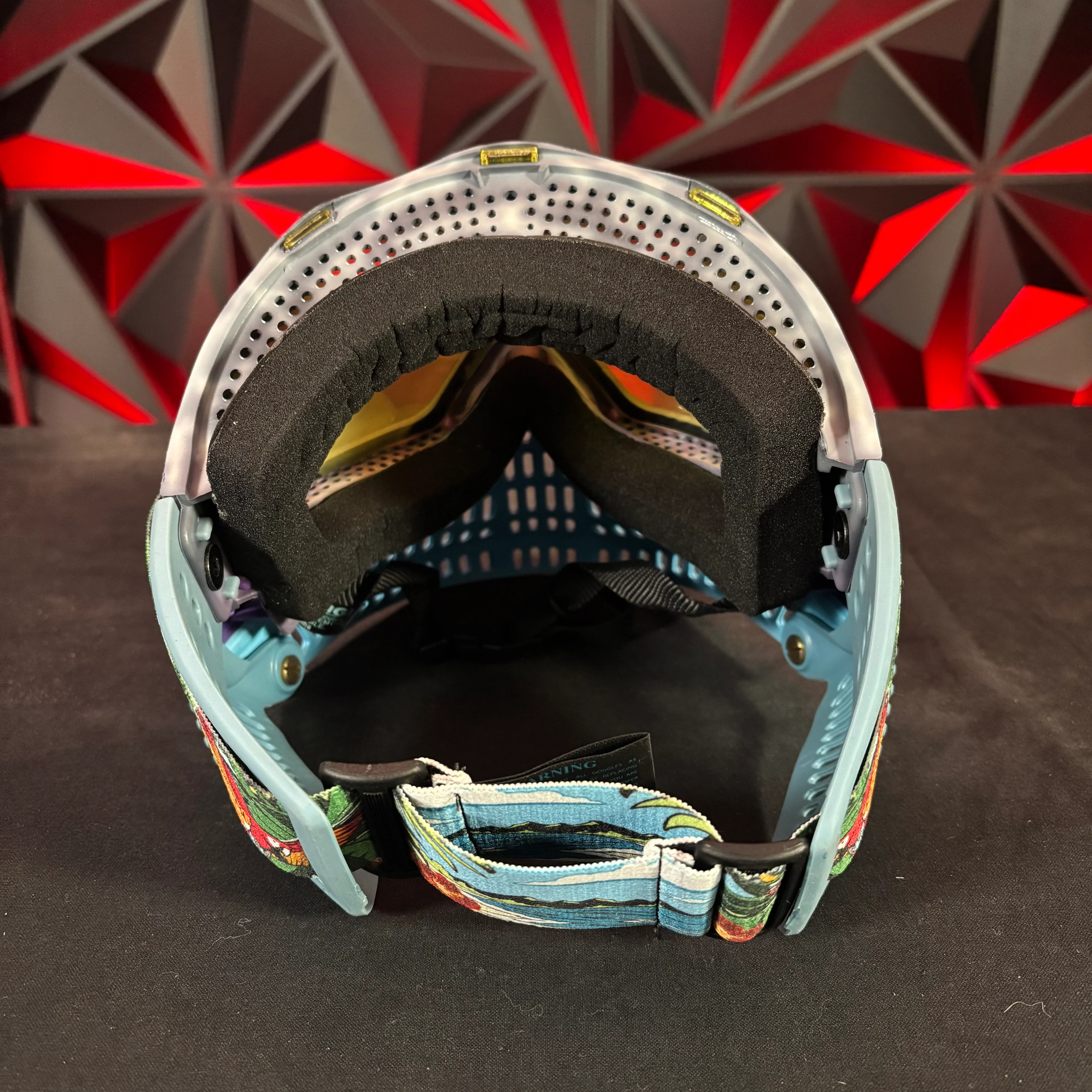 Used JT Proflex Paintball Mask - Custom #14 Dark blue to Cotton candy tie dye Frame /w Light Blue to Purple Bottoms and Grey/blue ears *Custom* - Image 4
