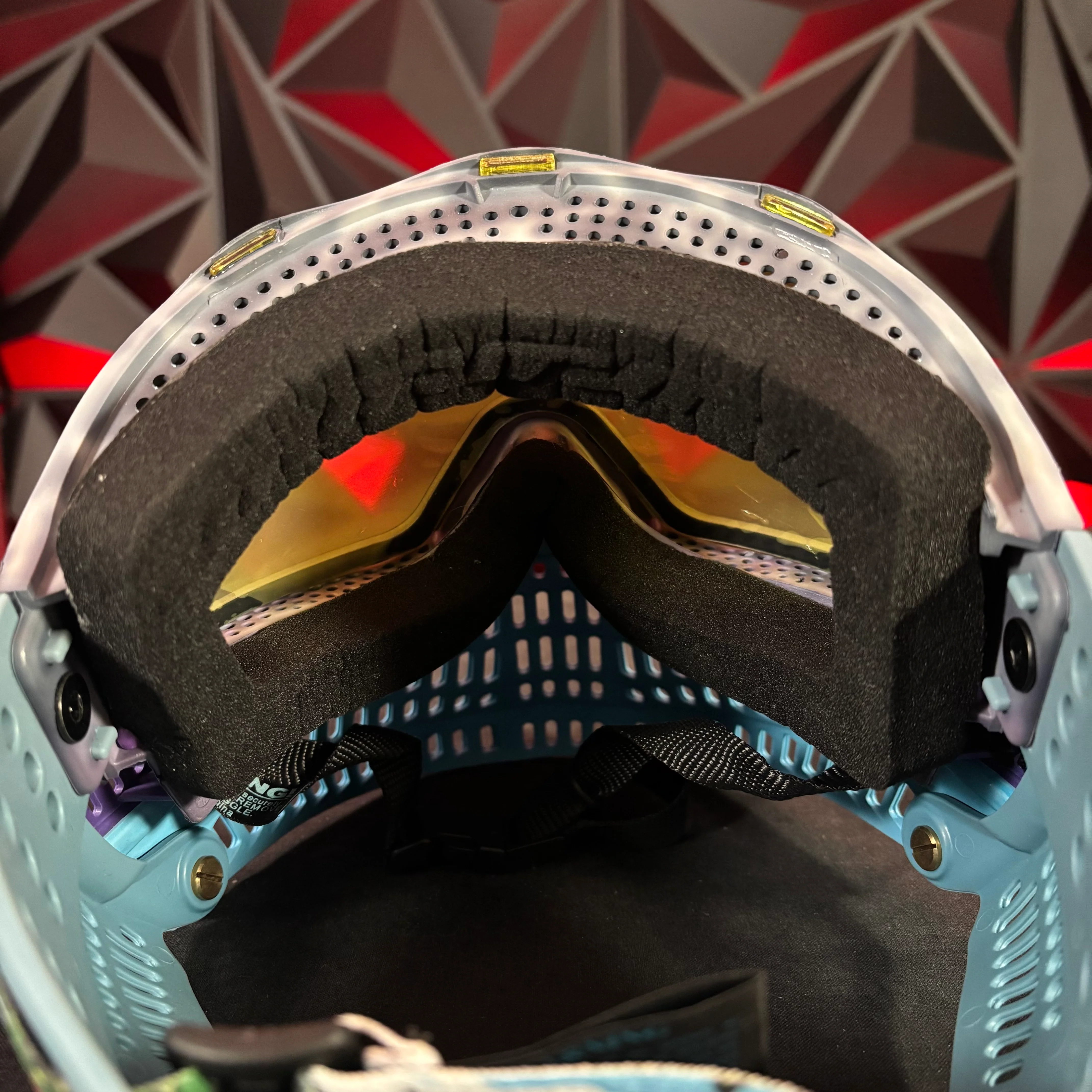 Used JT Proflex Paintball Mask - Custom #14 Dark blue to Cotton candy tie dye Frame /w Light Blue to Purple Bottoms and Grey/blue ears *Custom* - Image 5