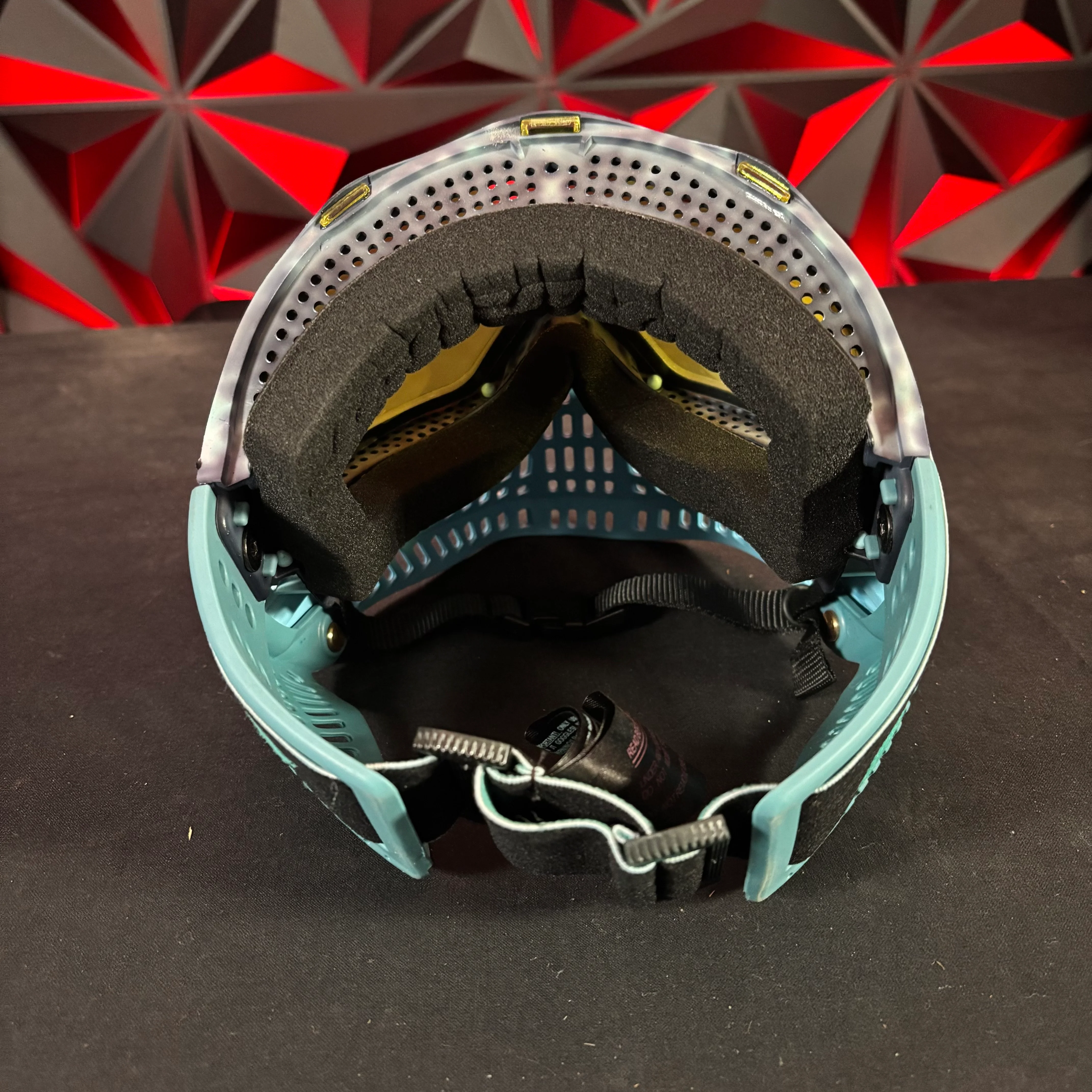 Used JT Proflex Paintball Mask - Custom #2 Dark blue tie dye Frame /w Light blue to Lighter blue Bottoms and Teal ears *Custom* - Image 4