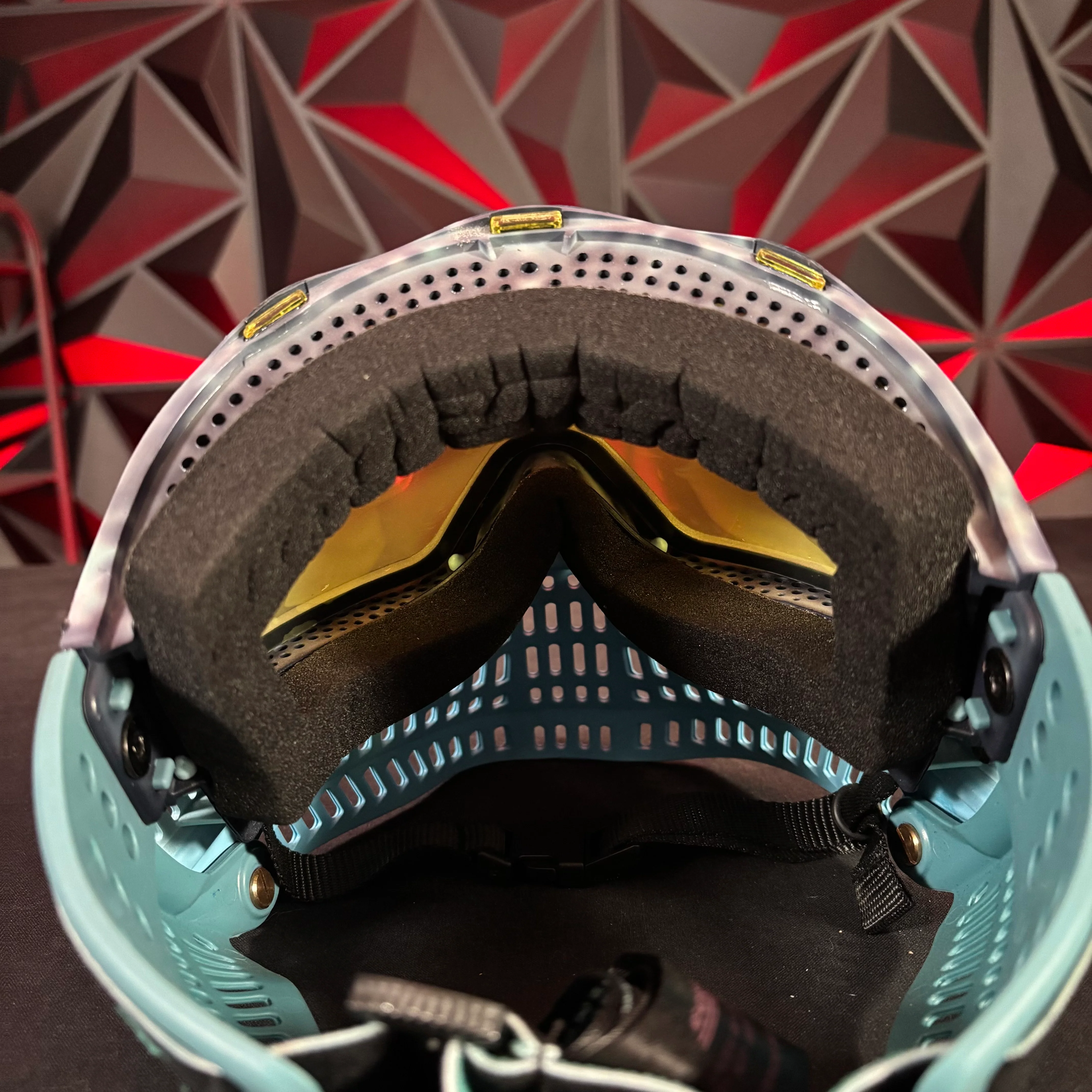 Used JT Proflex Paintball Mask - Custom #2 Dark blue tie dye Frame /w Light blue to Lighter blue Bottoms and Teal ears *Custom* - Image 5