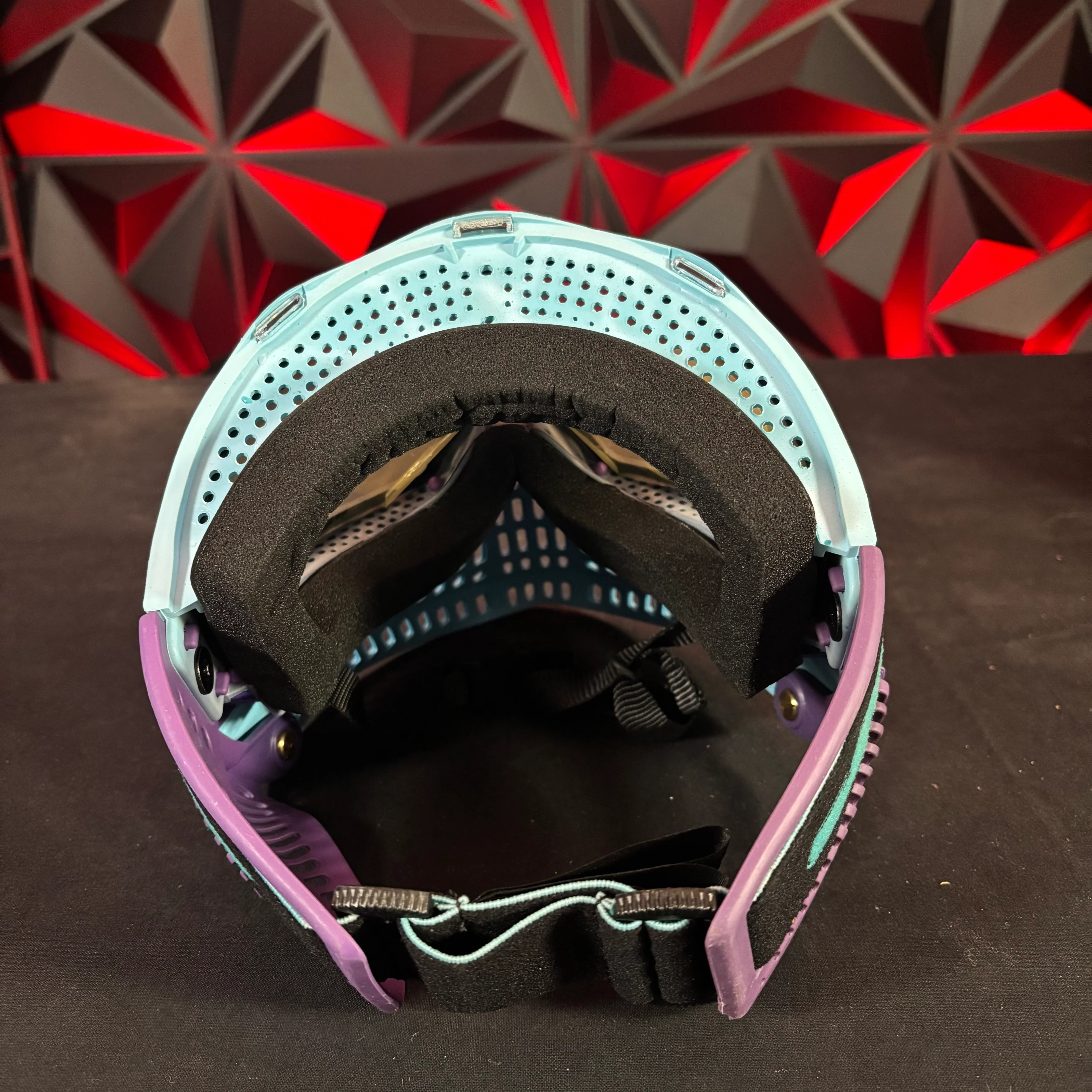 Used JT Proflex Paintball Mask - Custom #13 Baby Blue to Dark blue tie dye Frame /w Light blue to purple Bottoms and Purple ears *Custom* - Image 4