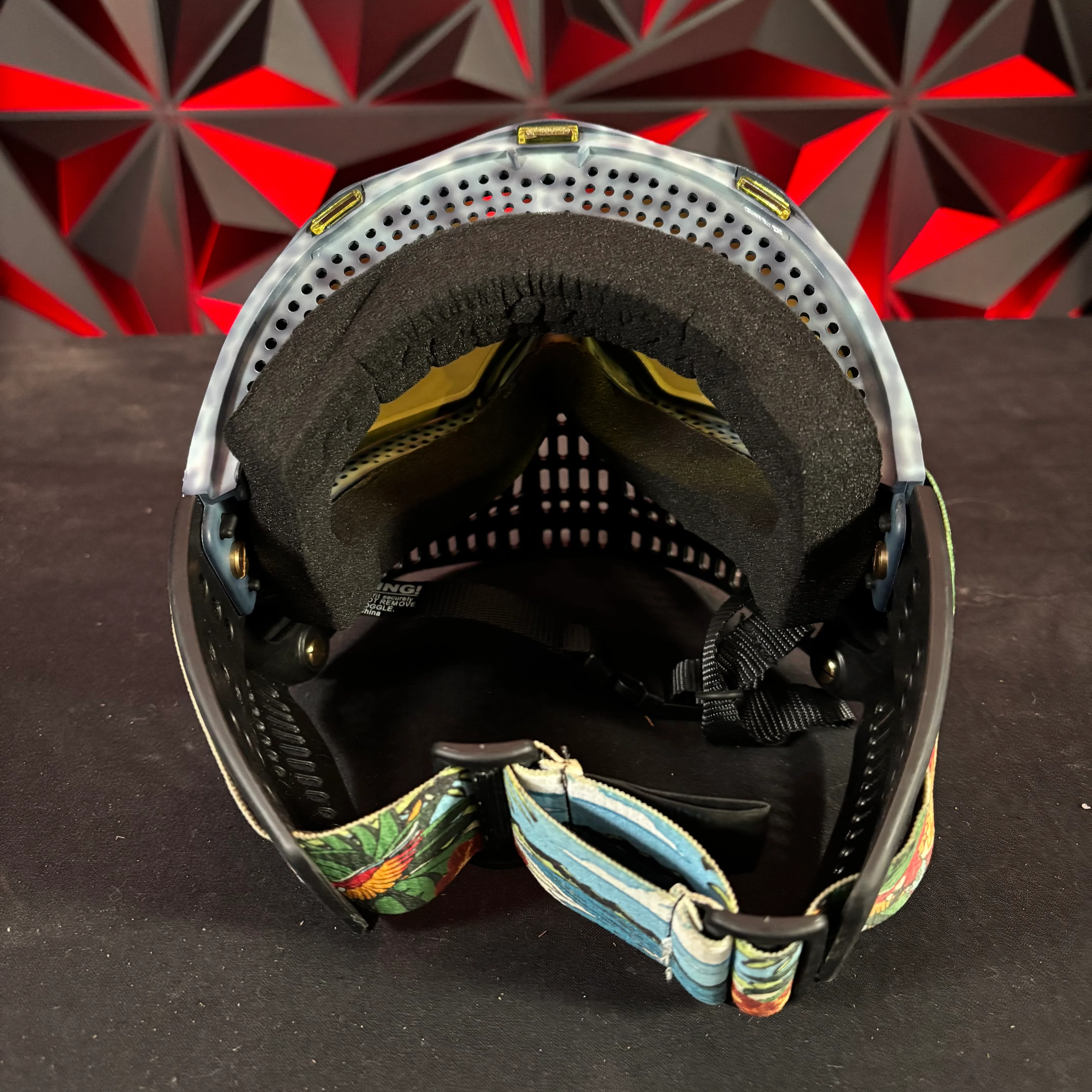 Used JT Proflex Paintball Mask - Custom #1 Light/dark blue tie dye Frame /w Black bottoms and black ears - Image 4