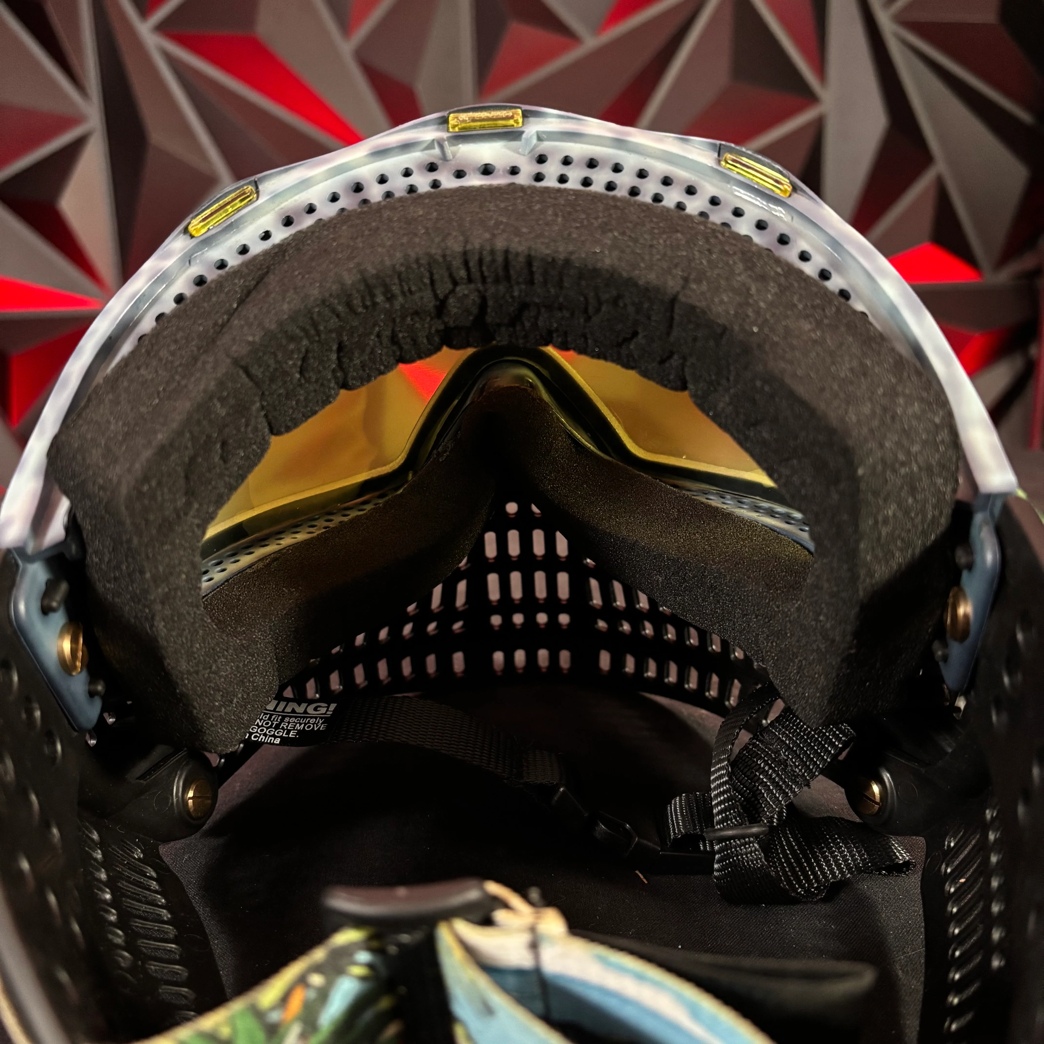 Used JT Proflex Paintball Mask - Custom #1 Light/dark blue tie dye Frame /w Black bottoms and black ears - Image 5