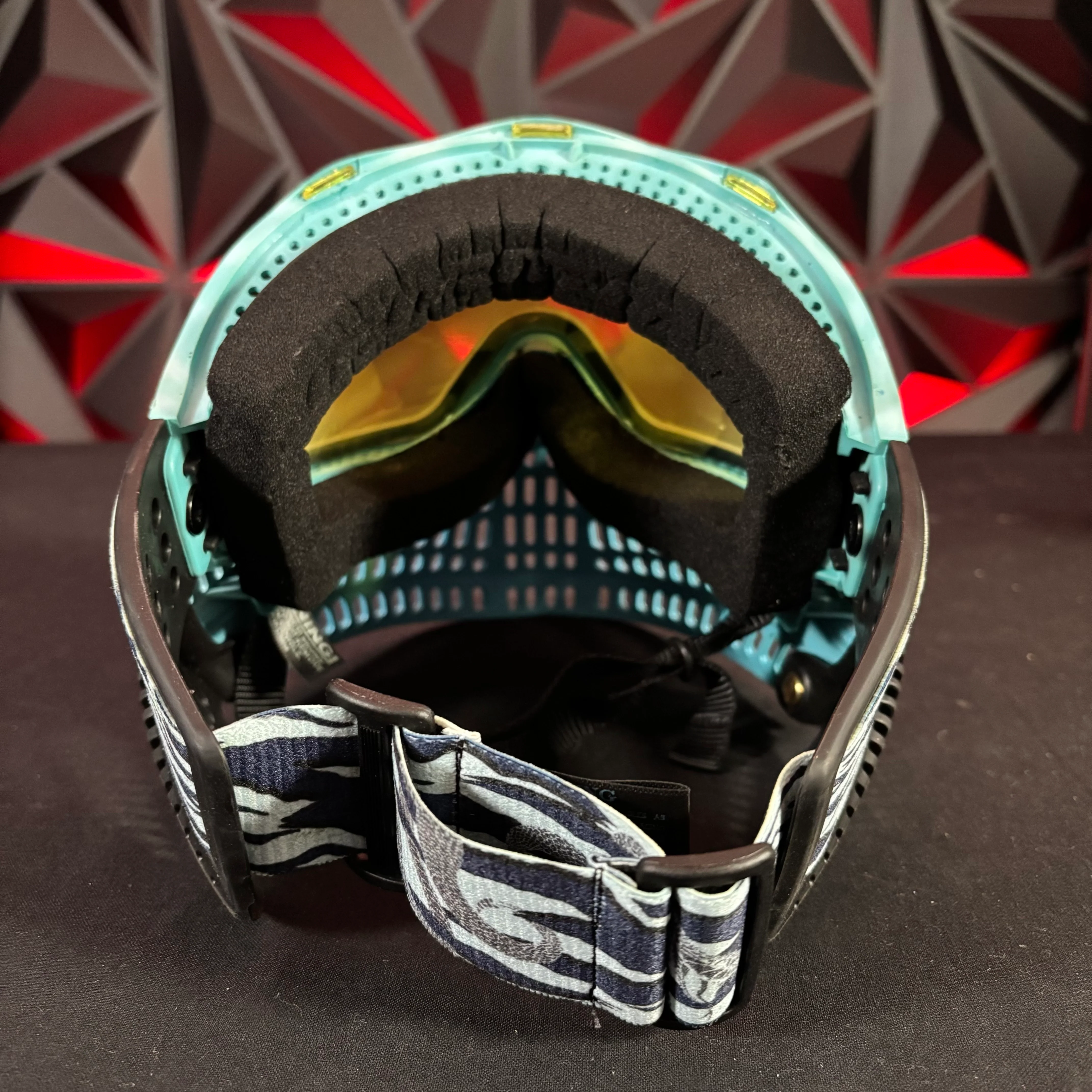 Used JT Proflex Paintball Mask - Blue tie die /w Light blue skirt and black ears *Custom* - Image 5