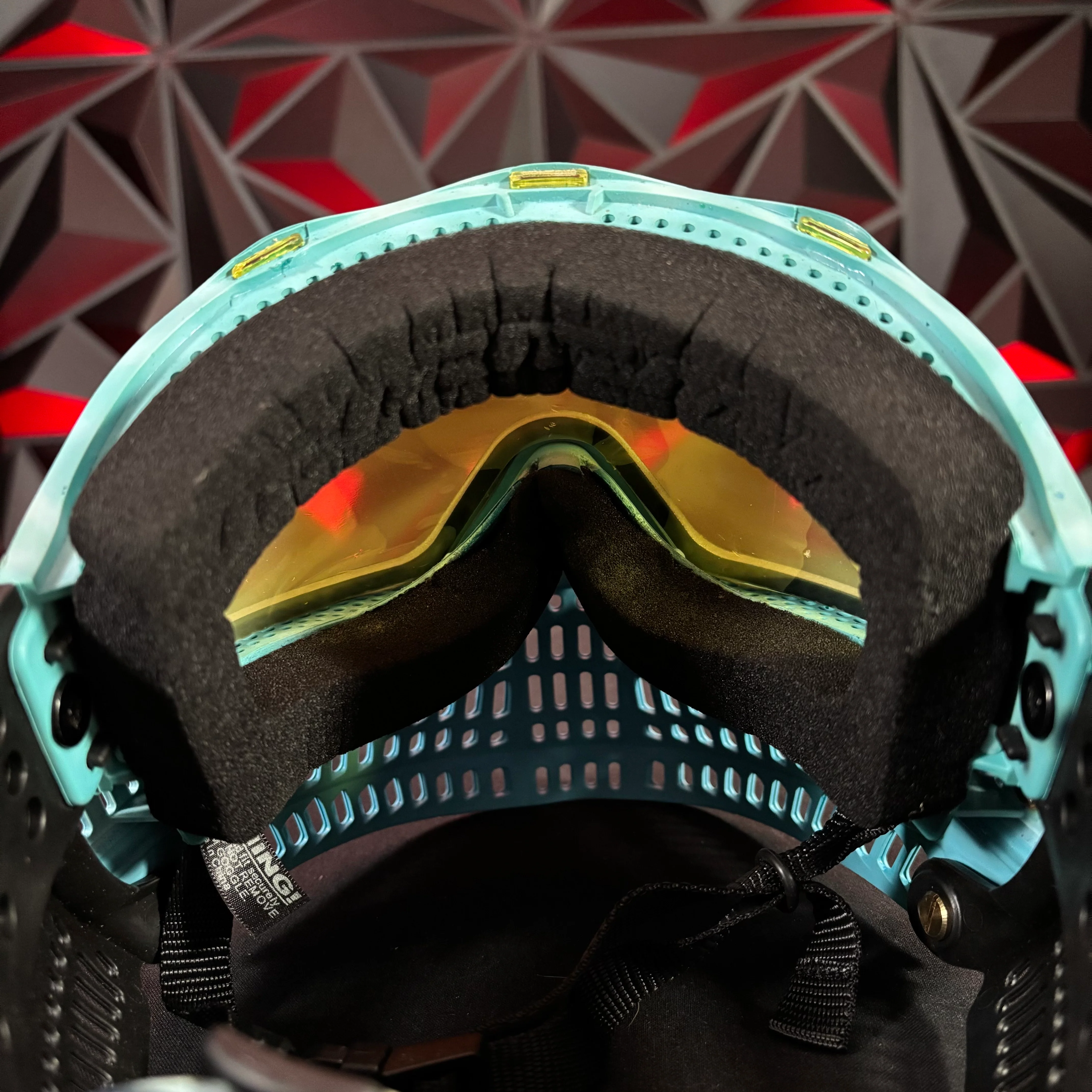 Used JT Proflex Paintball Mask - Blue tie die /w Light blue skirt and black ears *Custom* - Image 6