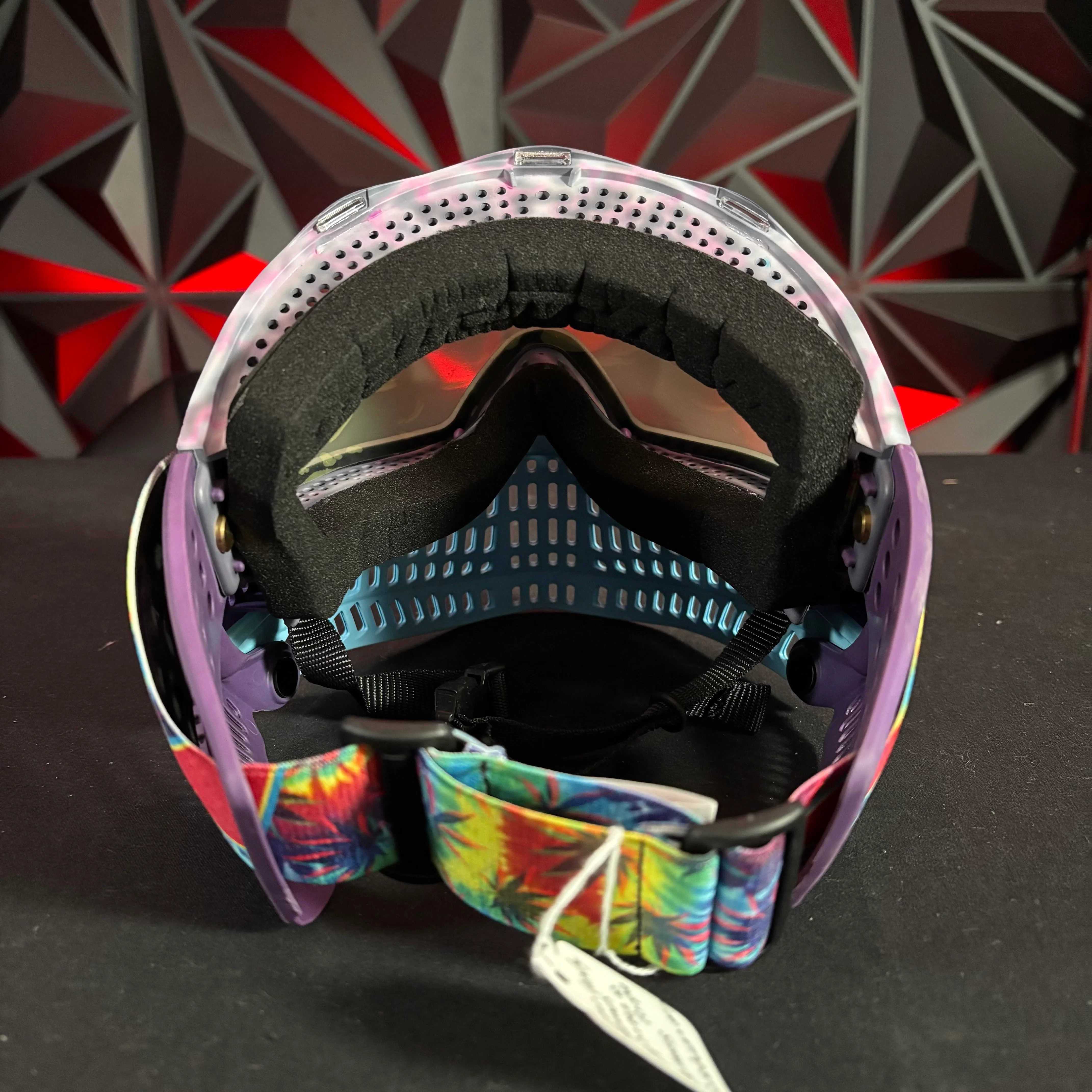 Used JT Proflex Paintball Mask - Custom #7 Cotton candy Frames/w Purple/ Baby blue *Dyed* bottoms and purple ears - *Custom* - Image 3