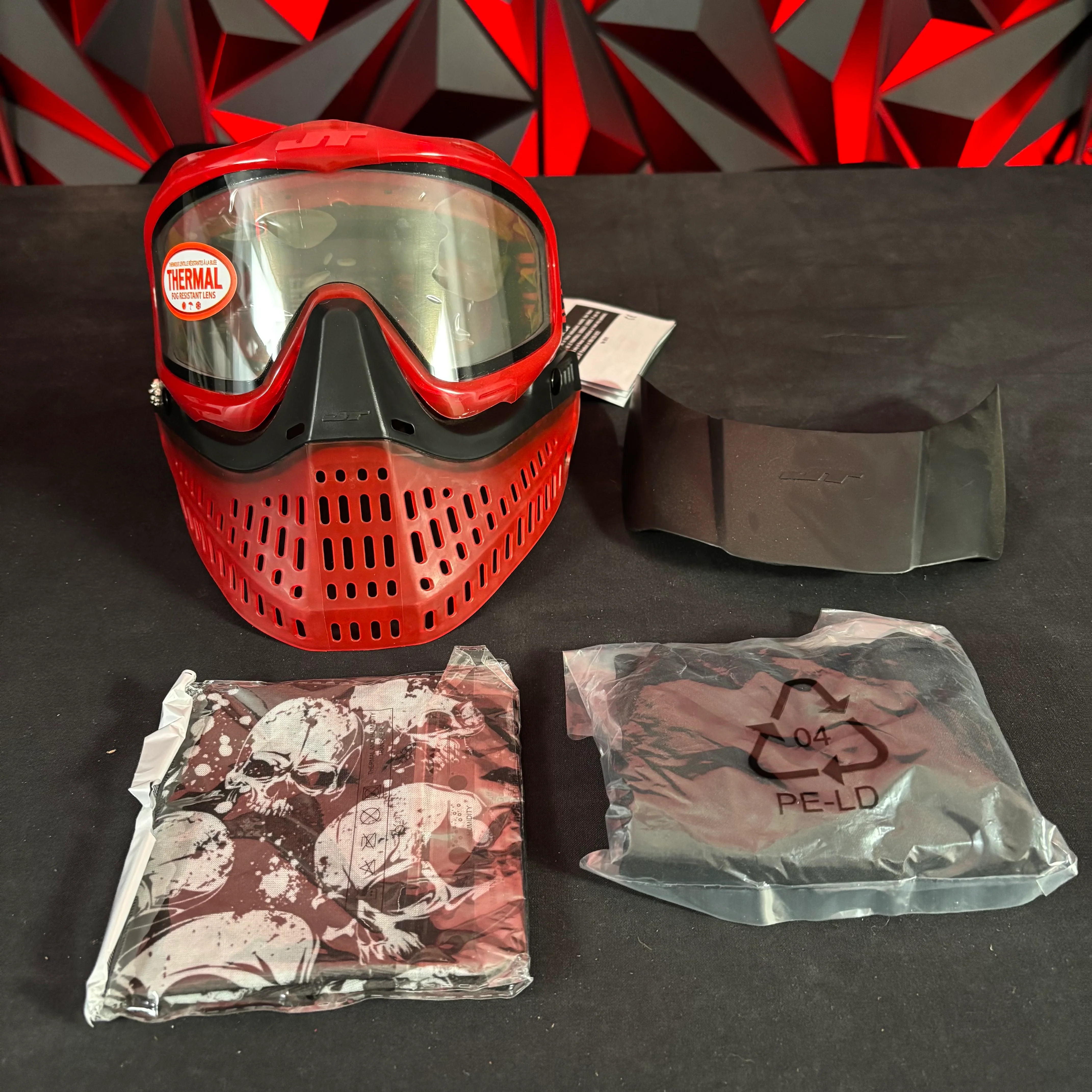 Used JT Proflex Paintball Mask - Custom # 16 LE Ice Red *Custom*