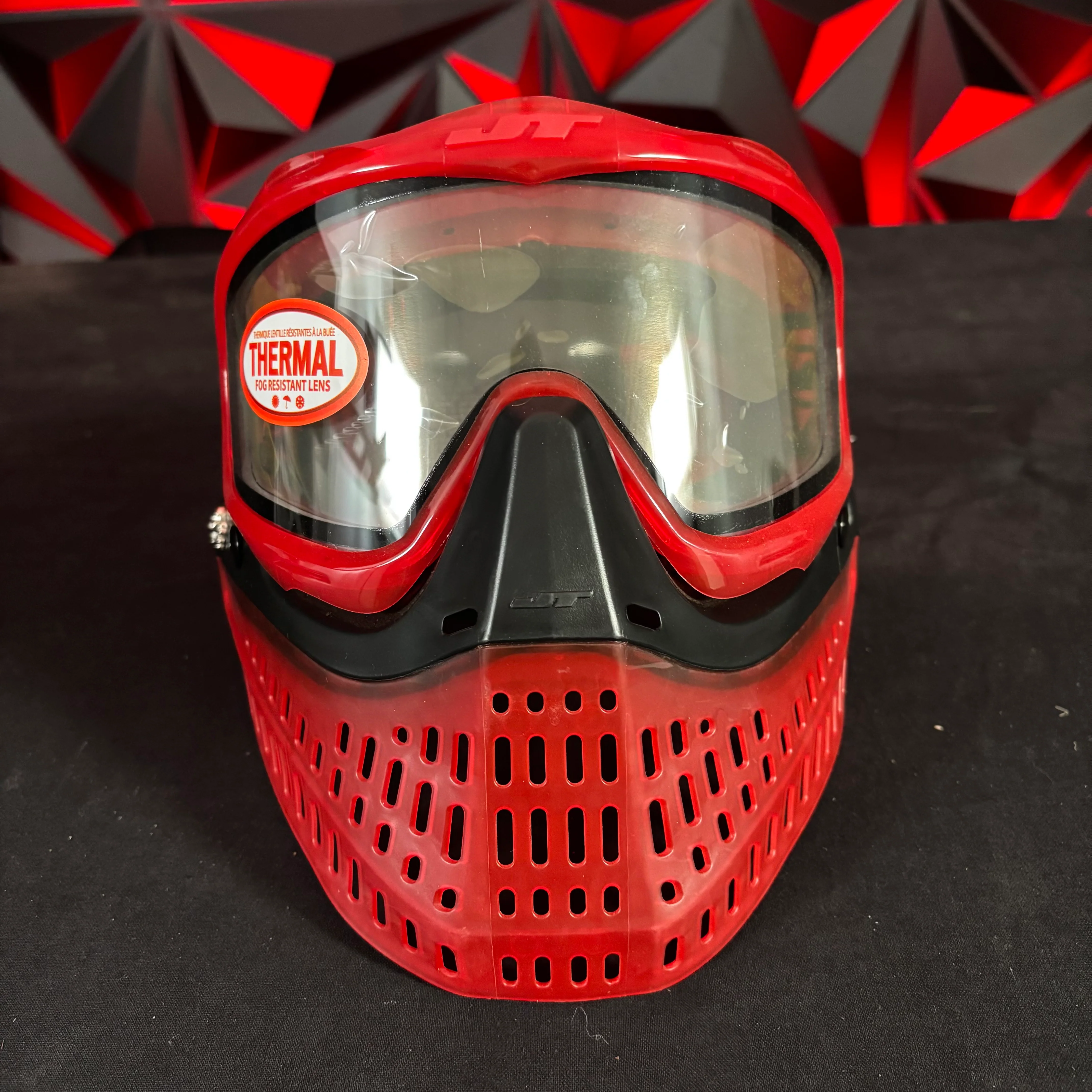 Used JT Proflex Paintball Mask - Custom # 16 LE Ice Red *Custom* - Image 2