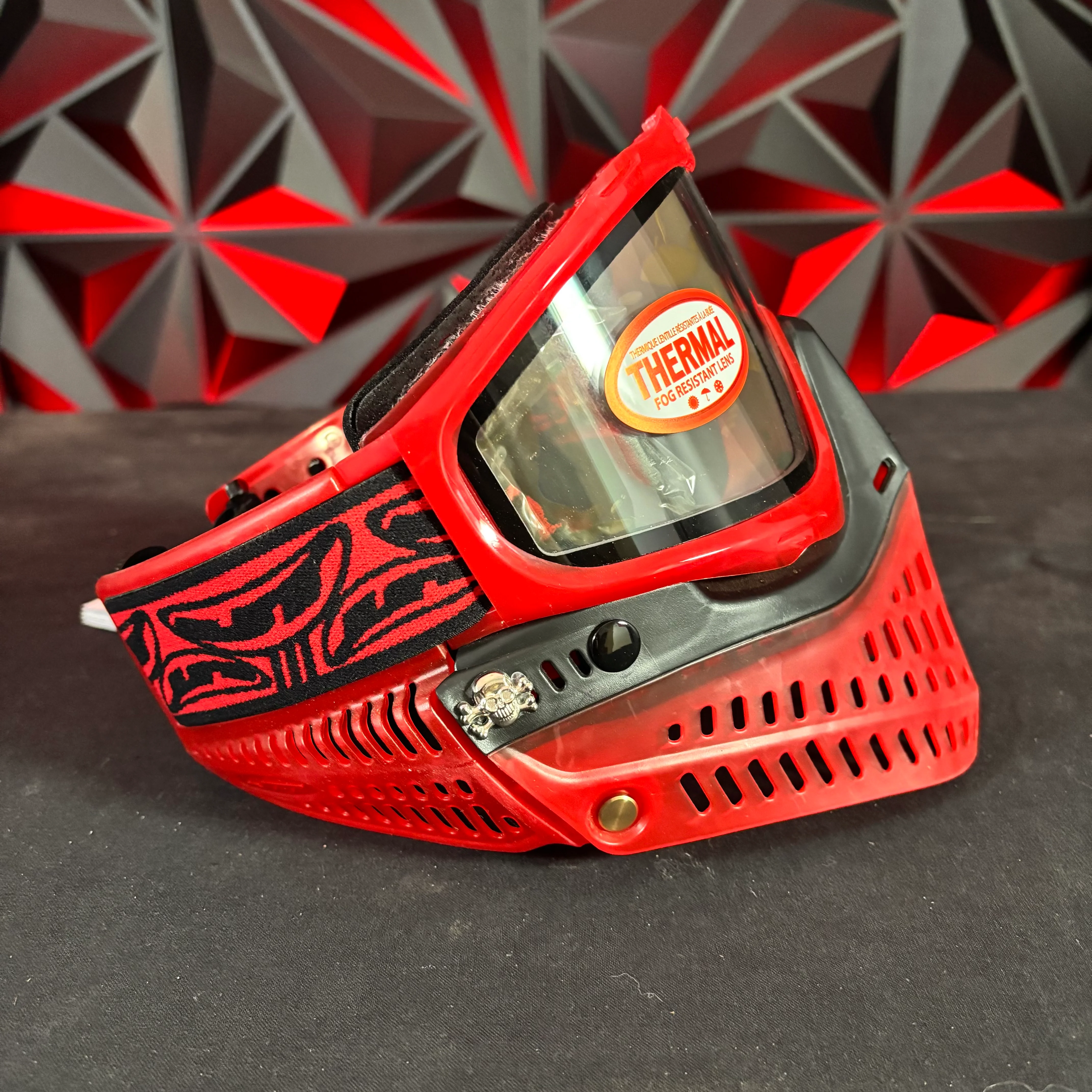 Used JT Proflex Paintball Mask - Custom # 16 LE Ice Red *Custom* - Image 3