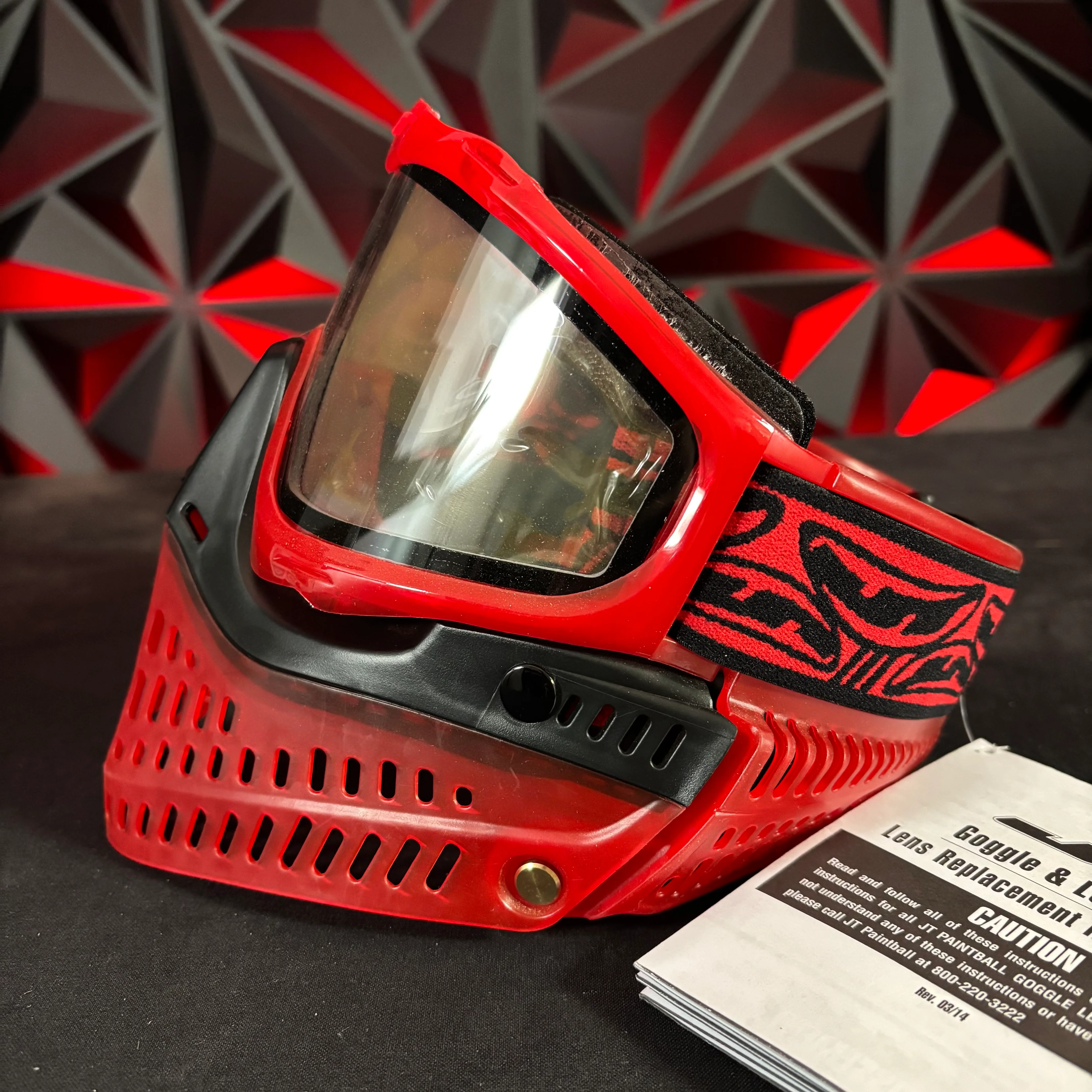 Used JT Proflex Paintball Mask - Custom # 16 LE Ice Red *Custom* - Image 7