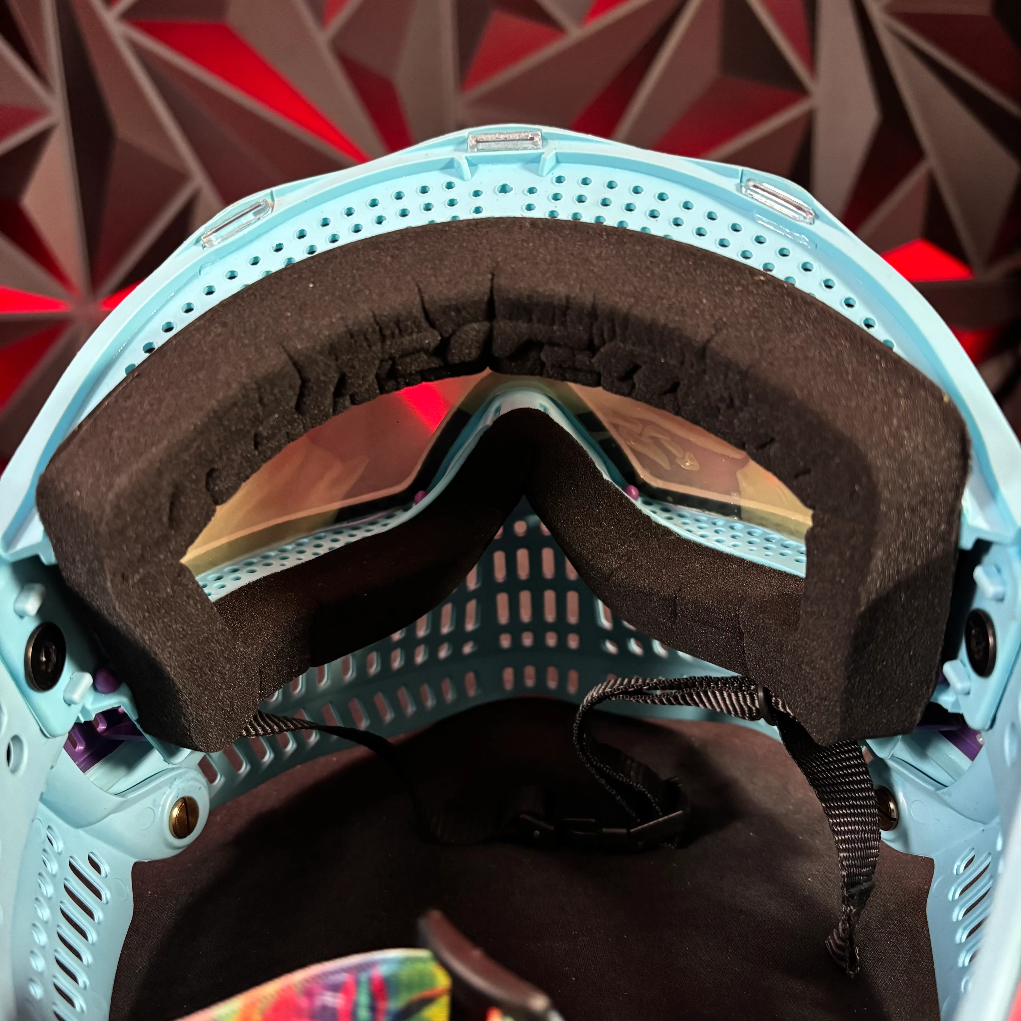 Used JT Proflex Paintball Mask - Custom #21 Light Blue Frames /w Light blue to Purple Bottoms and Light blue ears *Custom* - Image 5