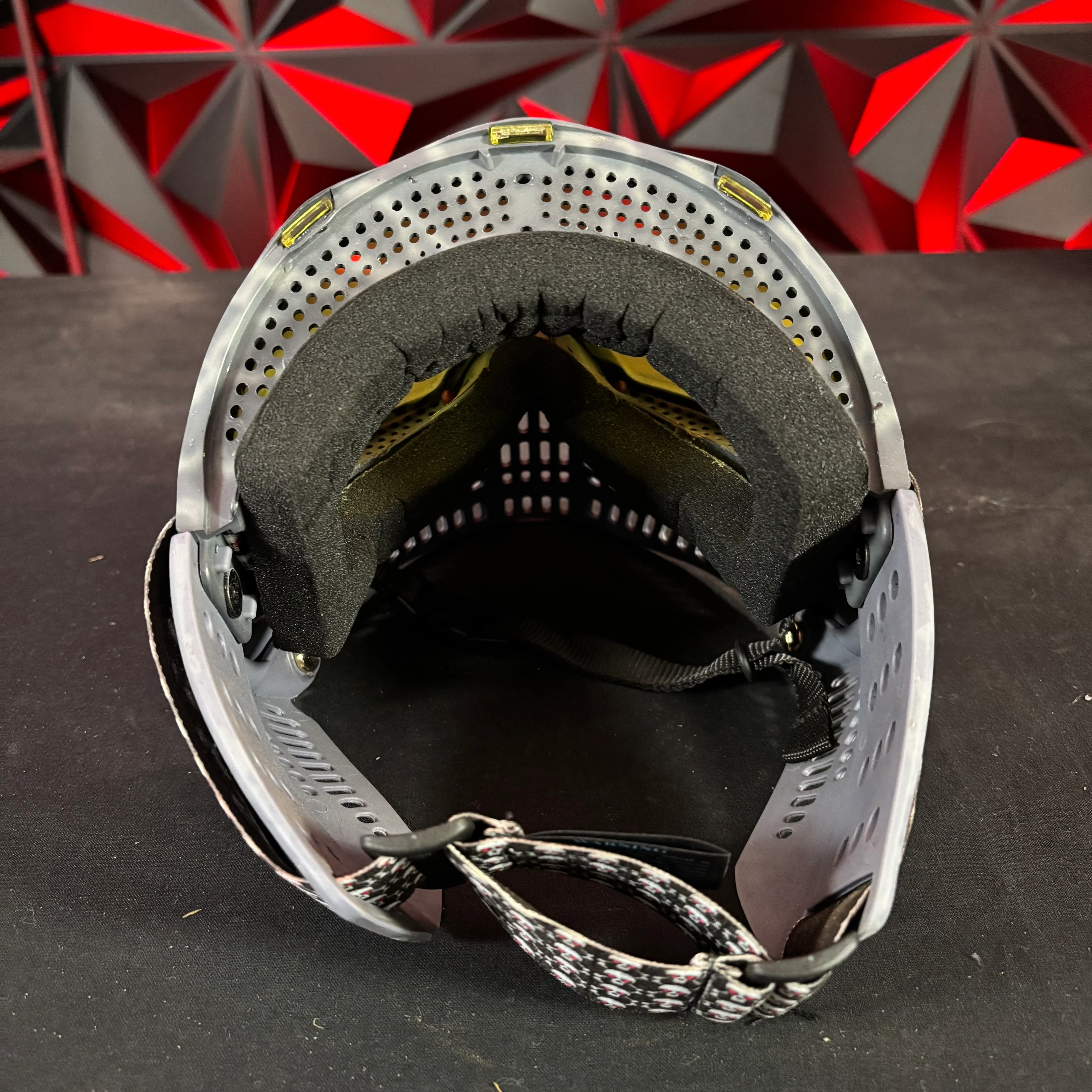 Used JT Proflex Paintball Mask - Custom #18 Grey Tie dye Frame /w Grey to red tiger stripe Bottoms and grey tiger stripe ears *Custom* - Image 4