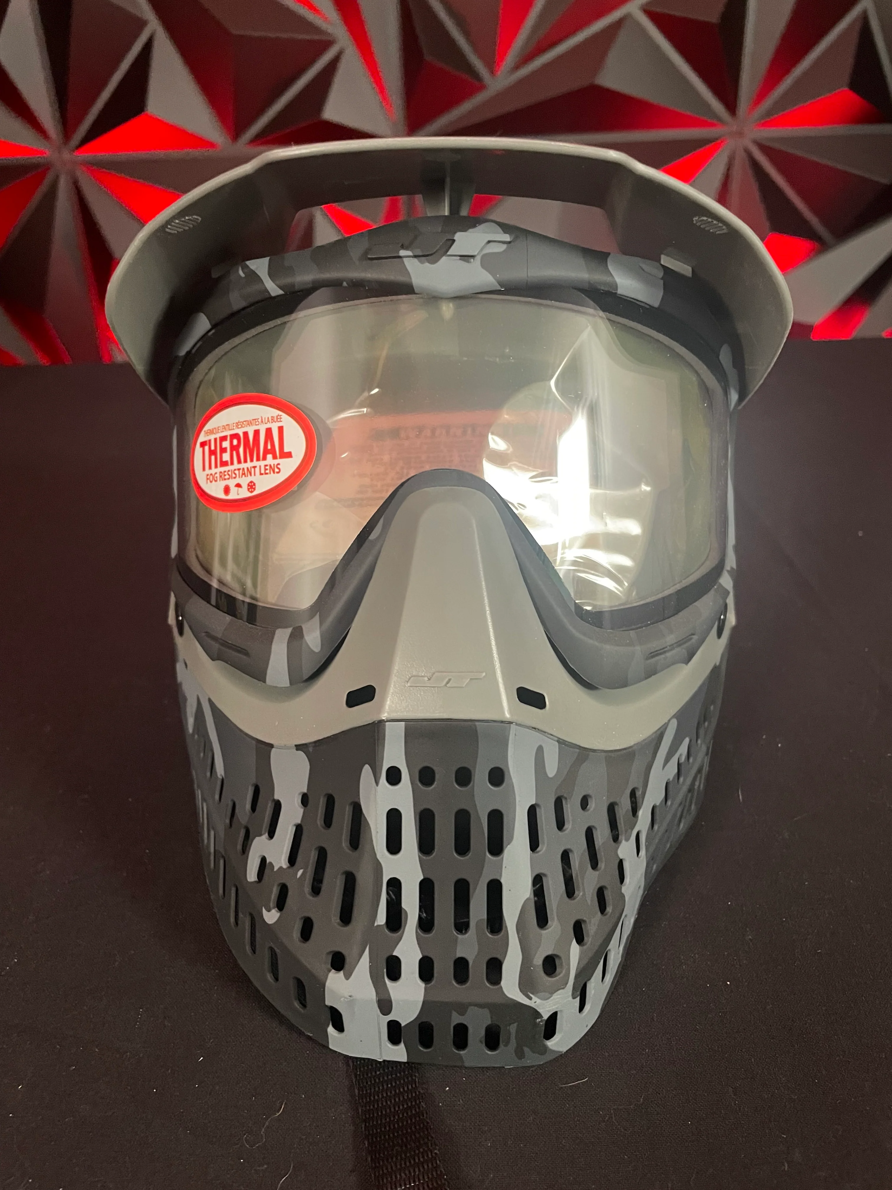 Used JT Proflex SE Paintball Mask -Dark Urban Camo w/Clear Lens