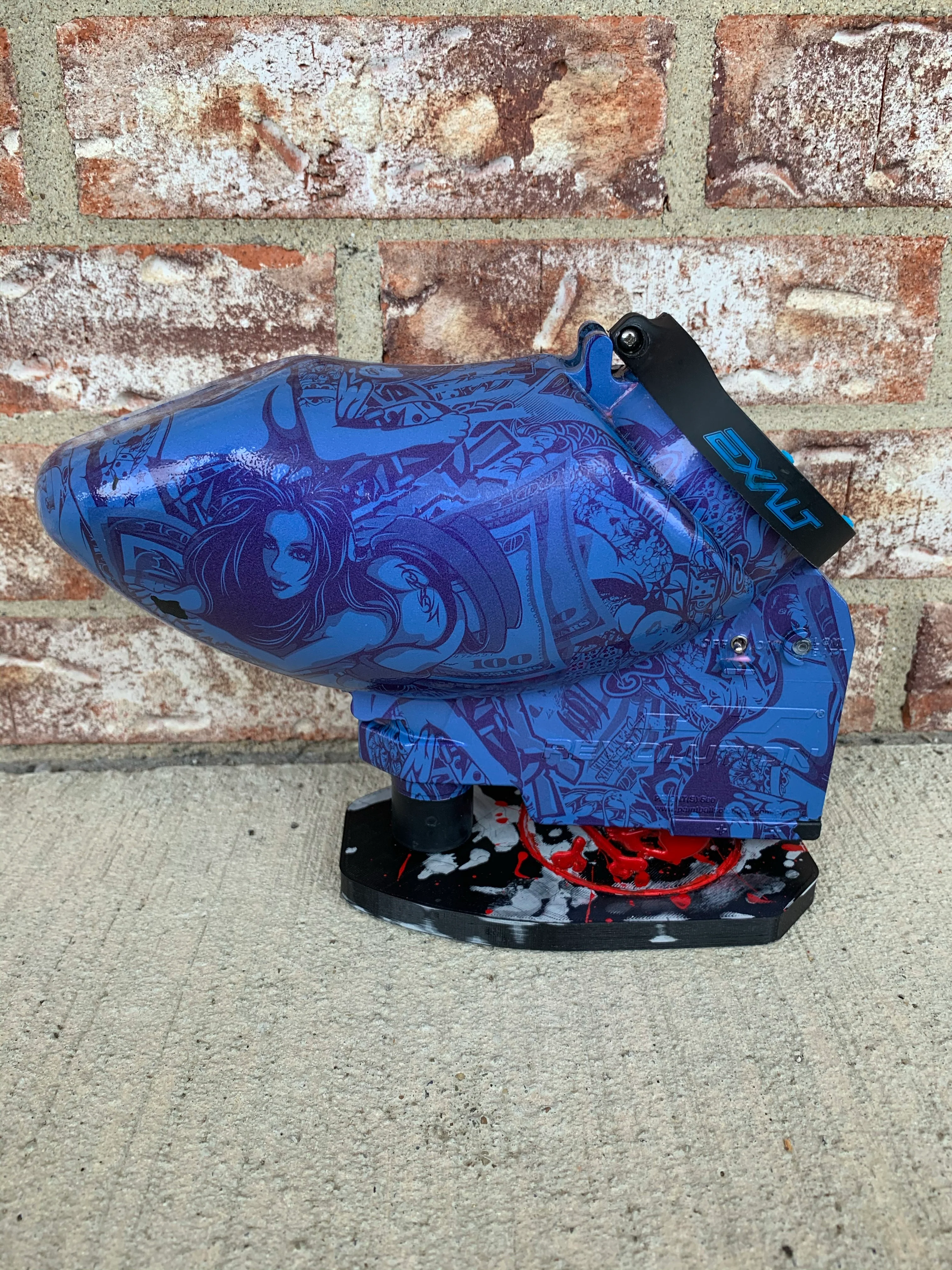 Used JT Revolution Paintball Loader - Blue/ Pruple w/ SpeedFeed - Image 2