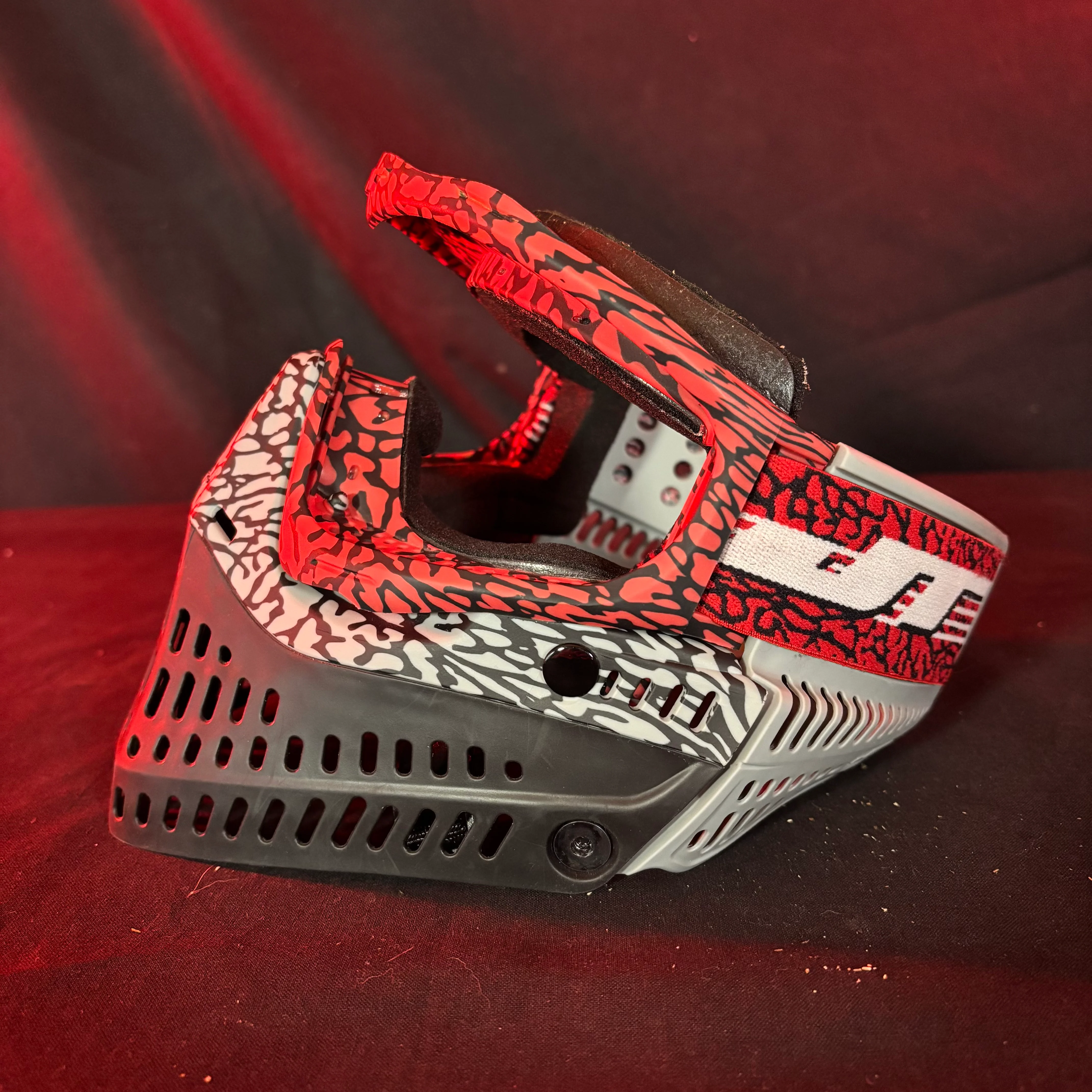 Used JT Spectra Proflex Paintball Mask - Red/Grey Camo - Image 5