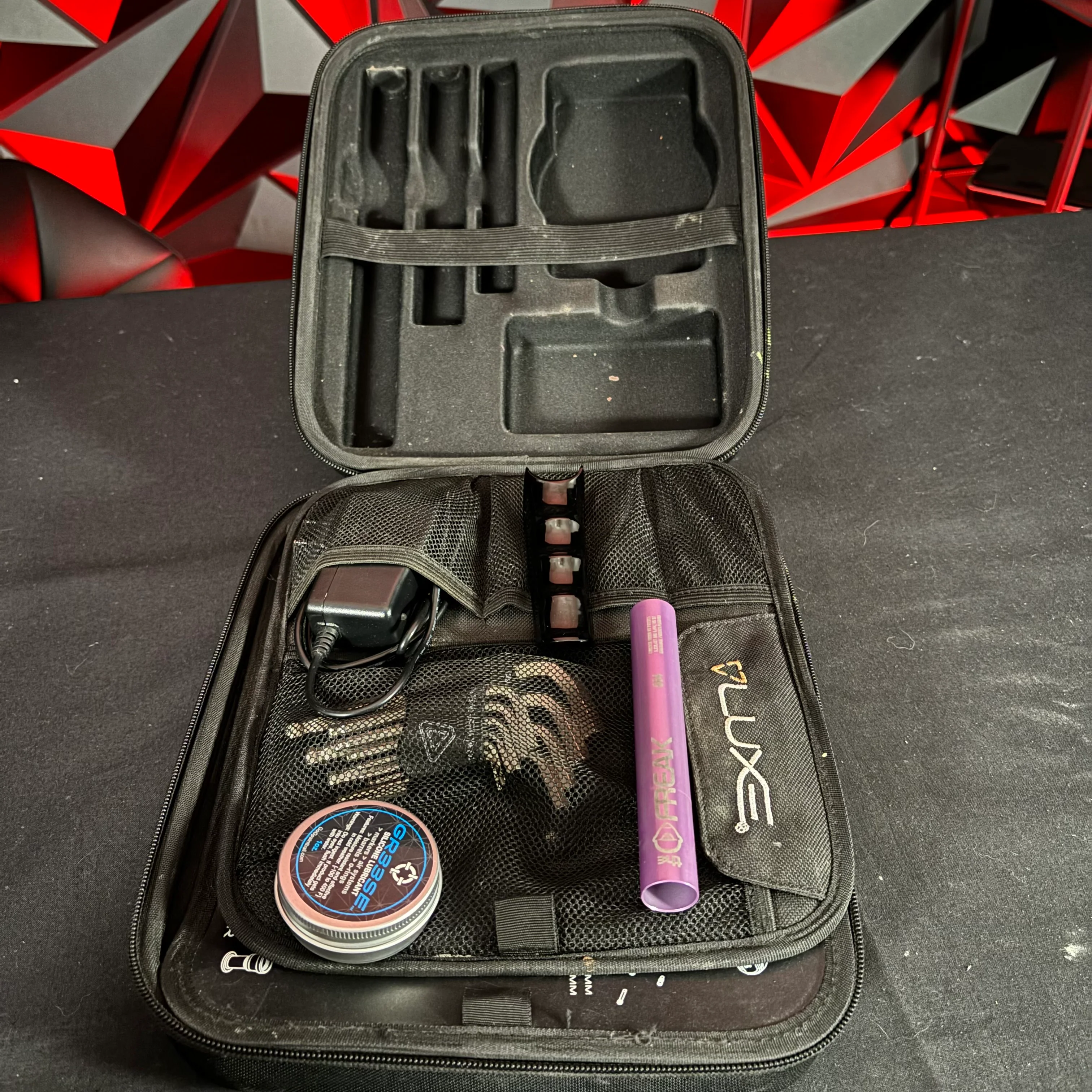 Used Luxe ICE Paintball Gun - Polished Black/Dust Black w/ Custom "Chaos Theory" Engraving to Barrel Back - Image 8