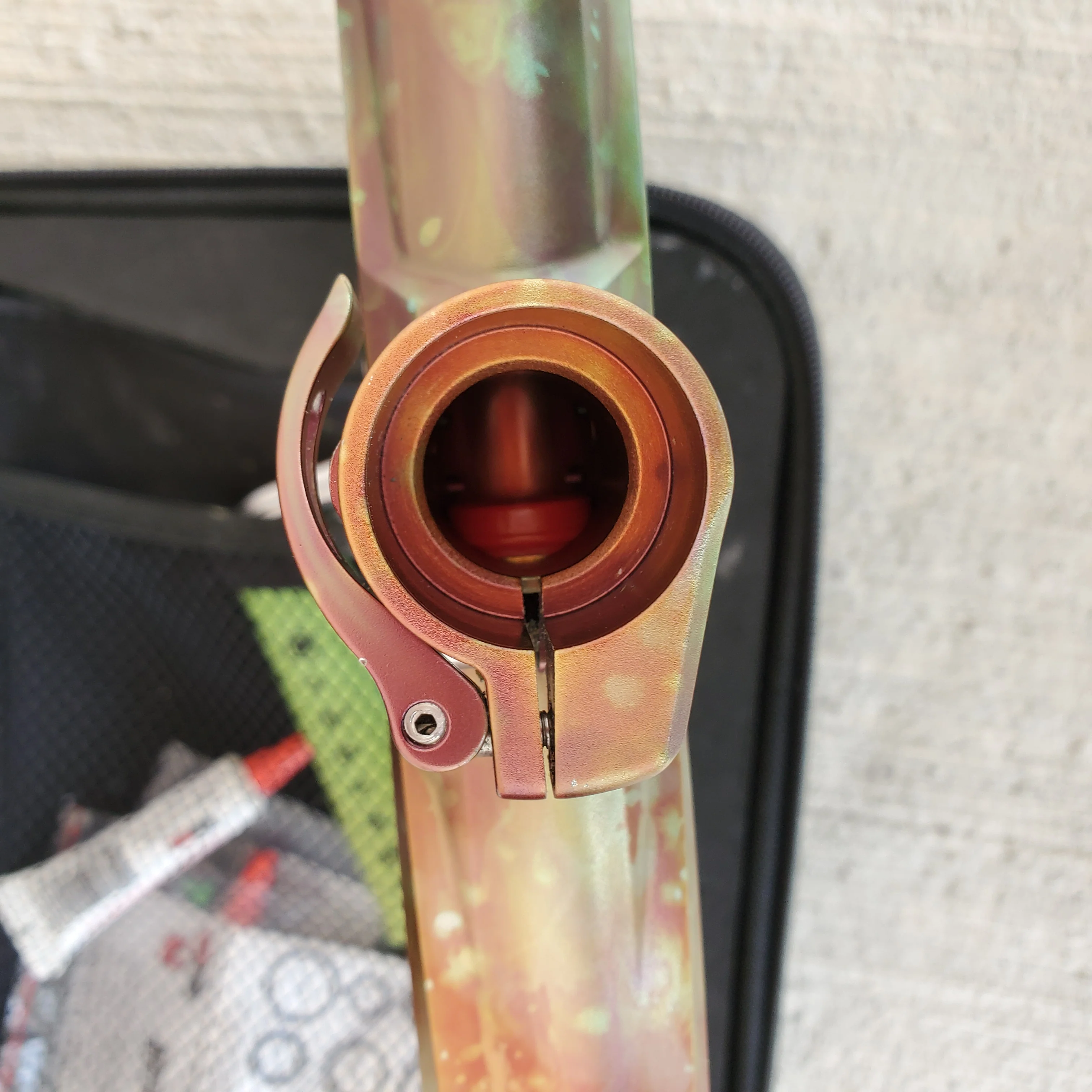 Used MacDev Clone 5 Paintball Gun - Red / Green Fire Fade - Image 8