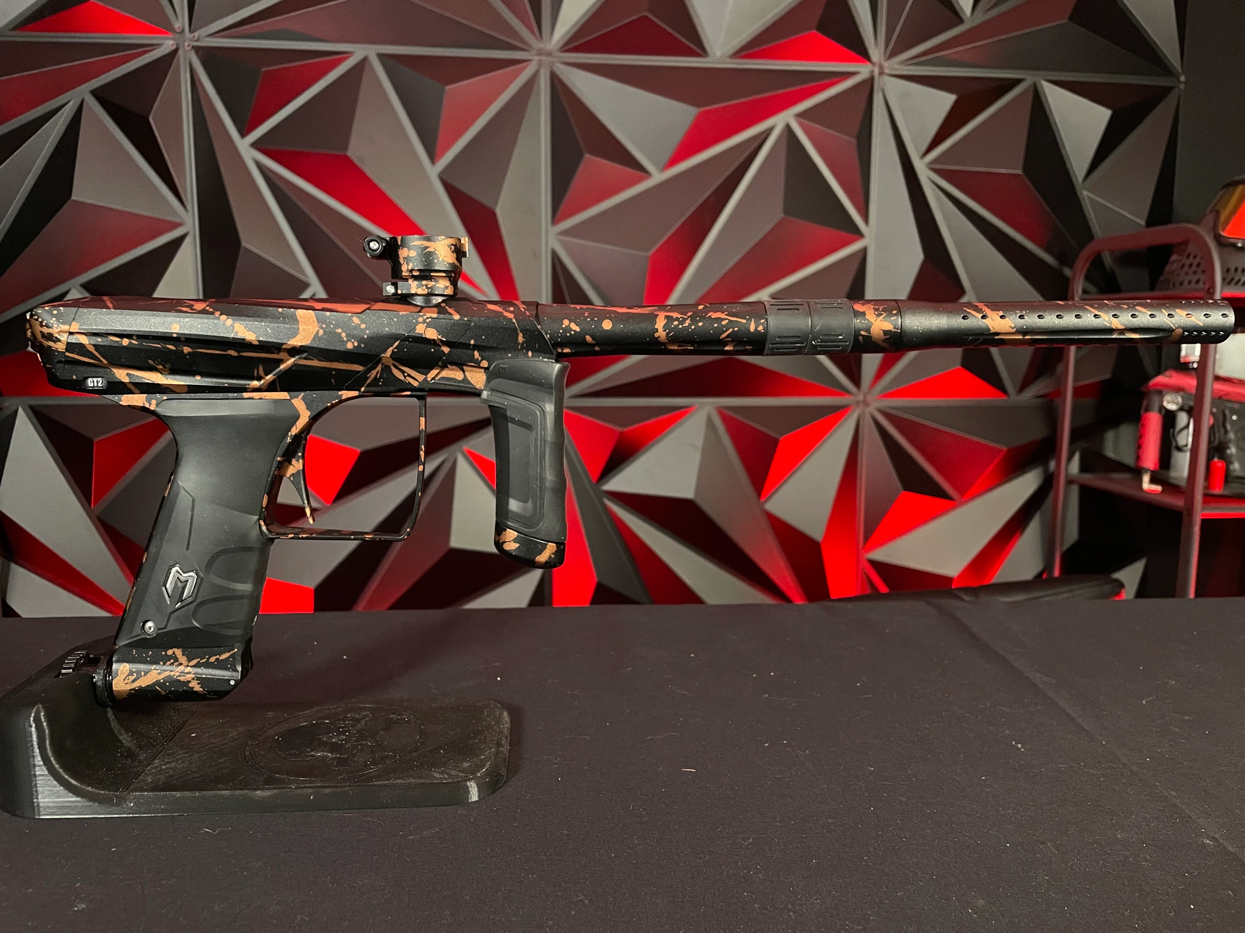 Used MacDev GT2 Paintball Gun - Black/Bronze w/ Ikaika Warrior Helmet Backcap - Image 5