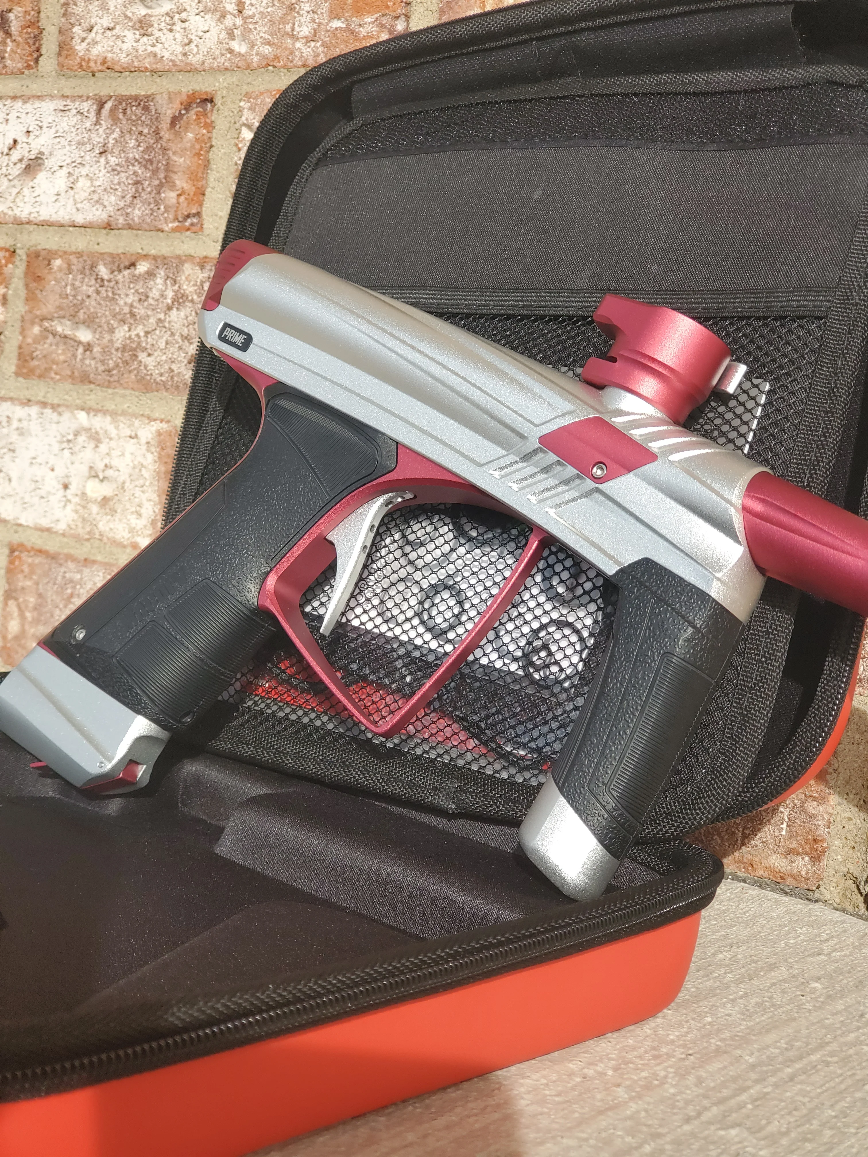 Used MacDev Prime Paintball Marker - Silver / Red - Image 2