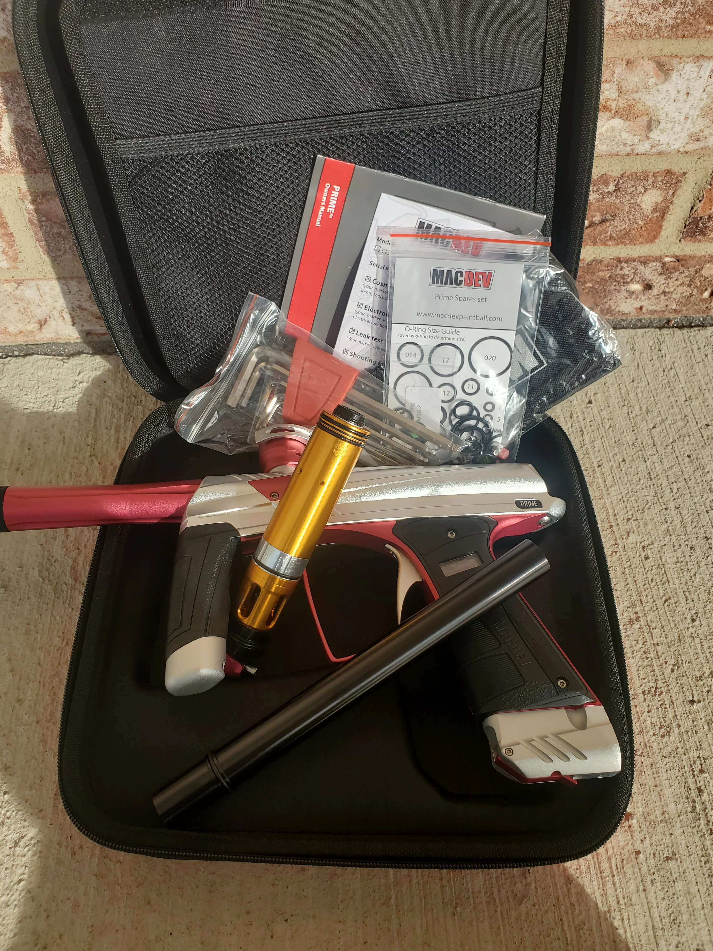 Used MacDev Prime Paintball Marker - Silver / Red - Image 5