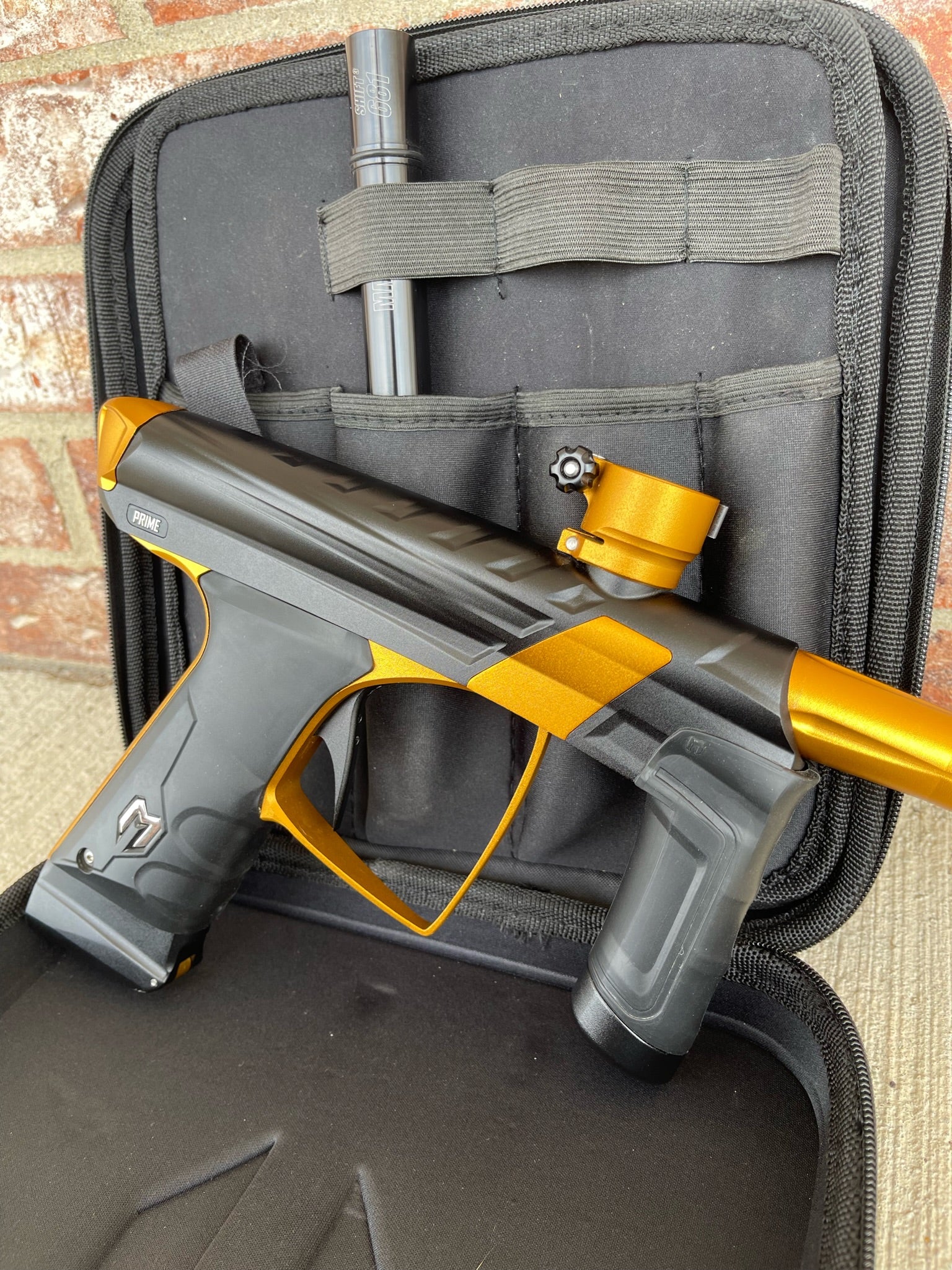 Used MacDev Prime XTS Paintball Gun - Dust Black/Gold - Image 2