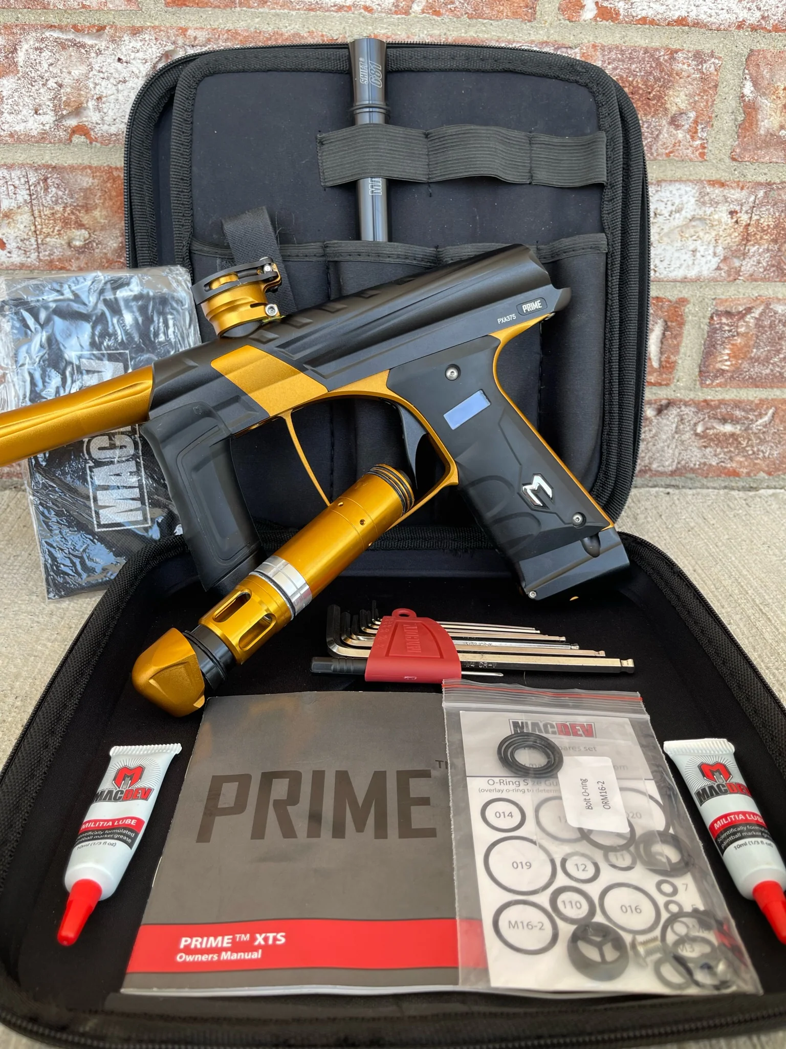 Used MacDev Prime XTS Paintball Gun - Dust Black/Gold - Image 6