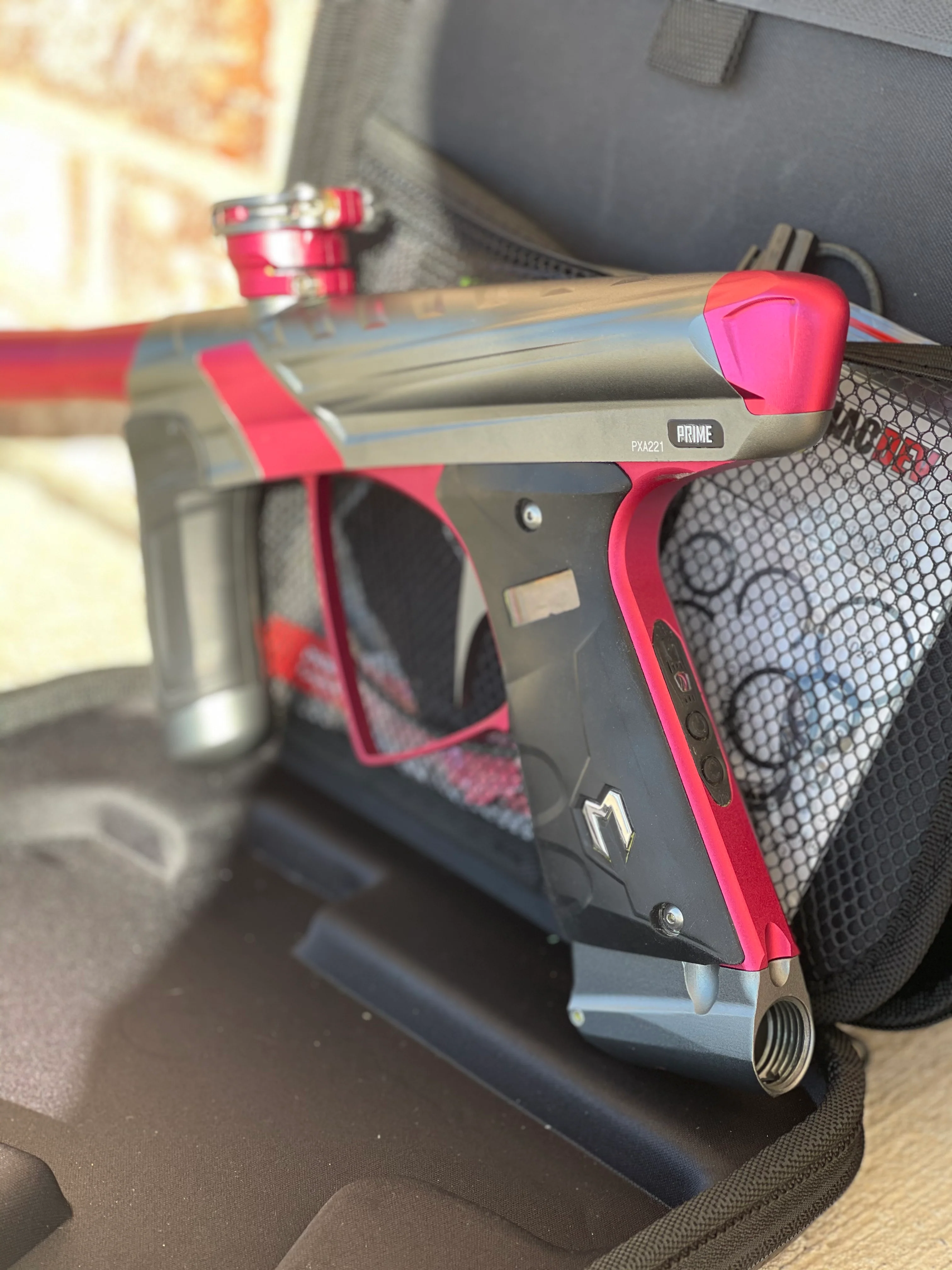 Used MacDev Prime XTS Paintball Gun - Dust Grey / Dust Red - Image 3