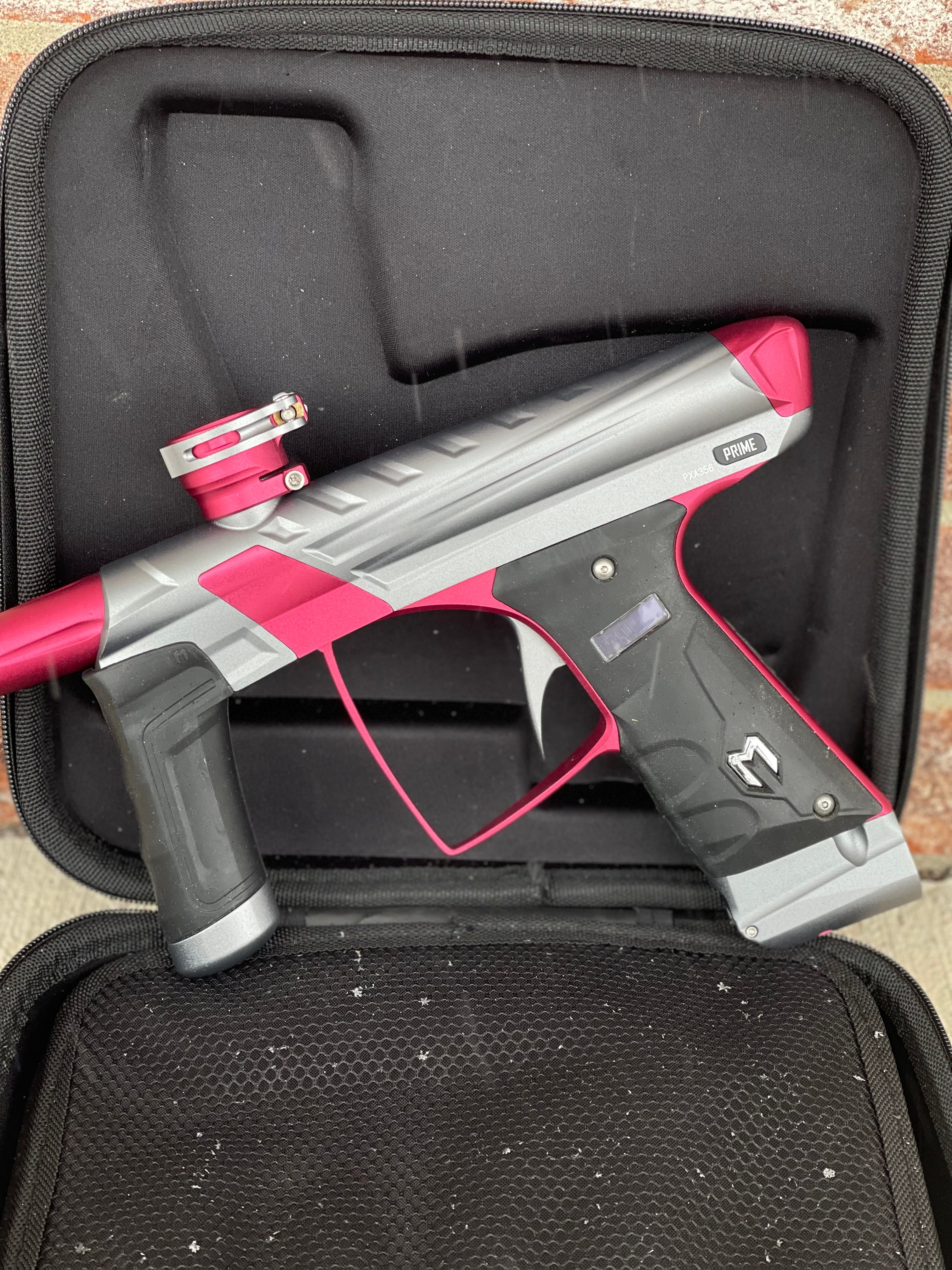 Used MacDev Prime XTS Paintball Gun - Dust Grey / Dust Red w/ additional Stock Deuce Trigger - Image 6