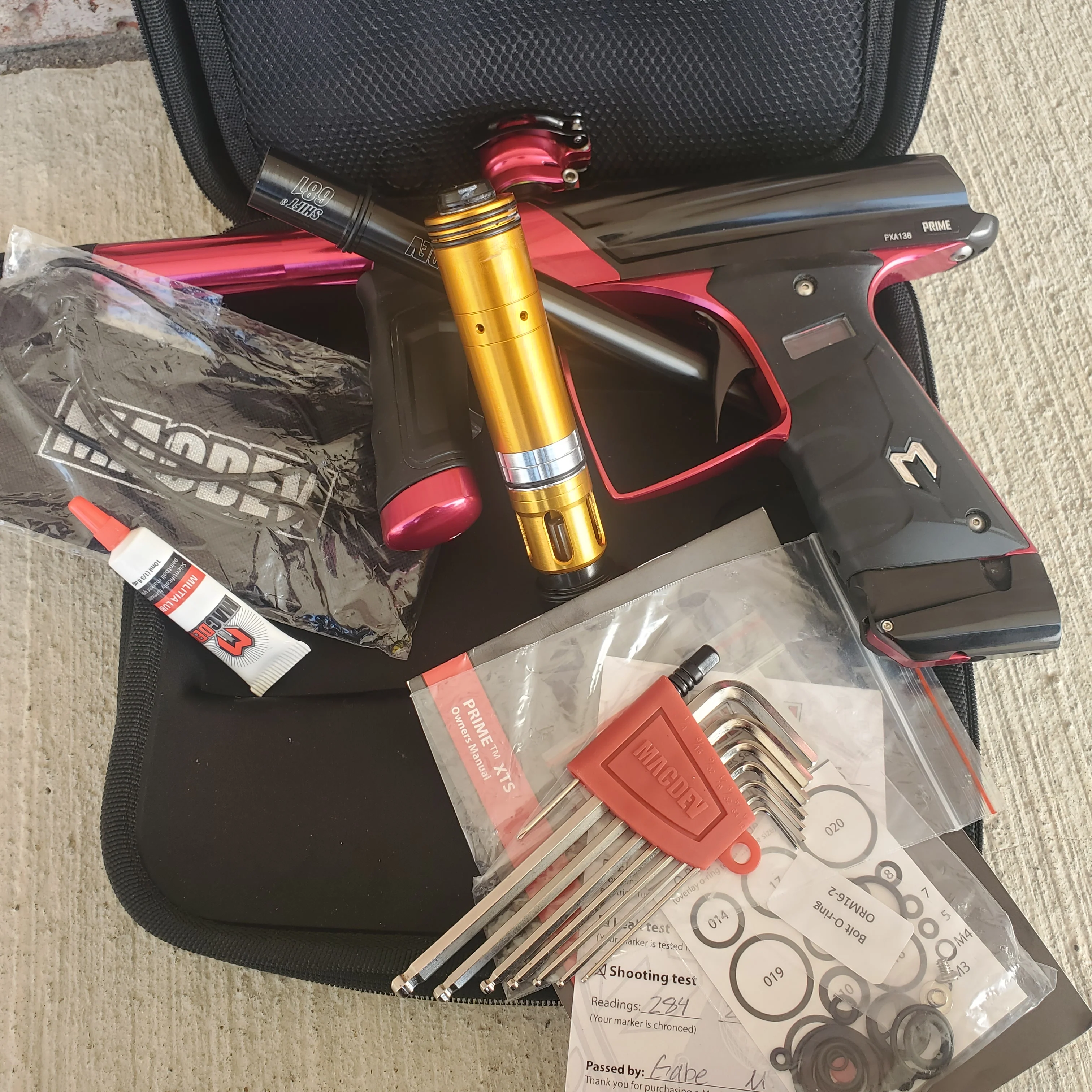 Used MacDev Prime XTS Paintball Gun - Gloss Black / Gloss Red - Image 5