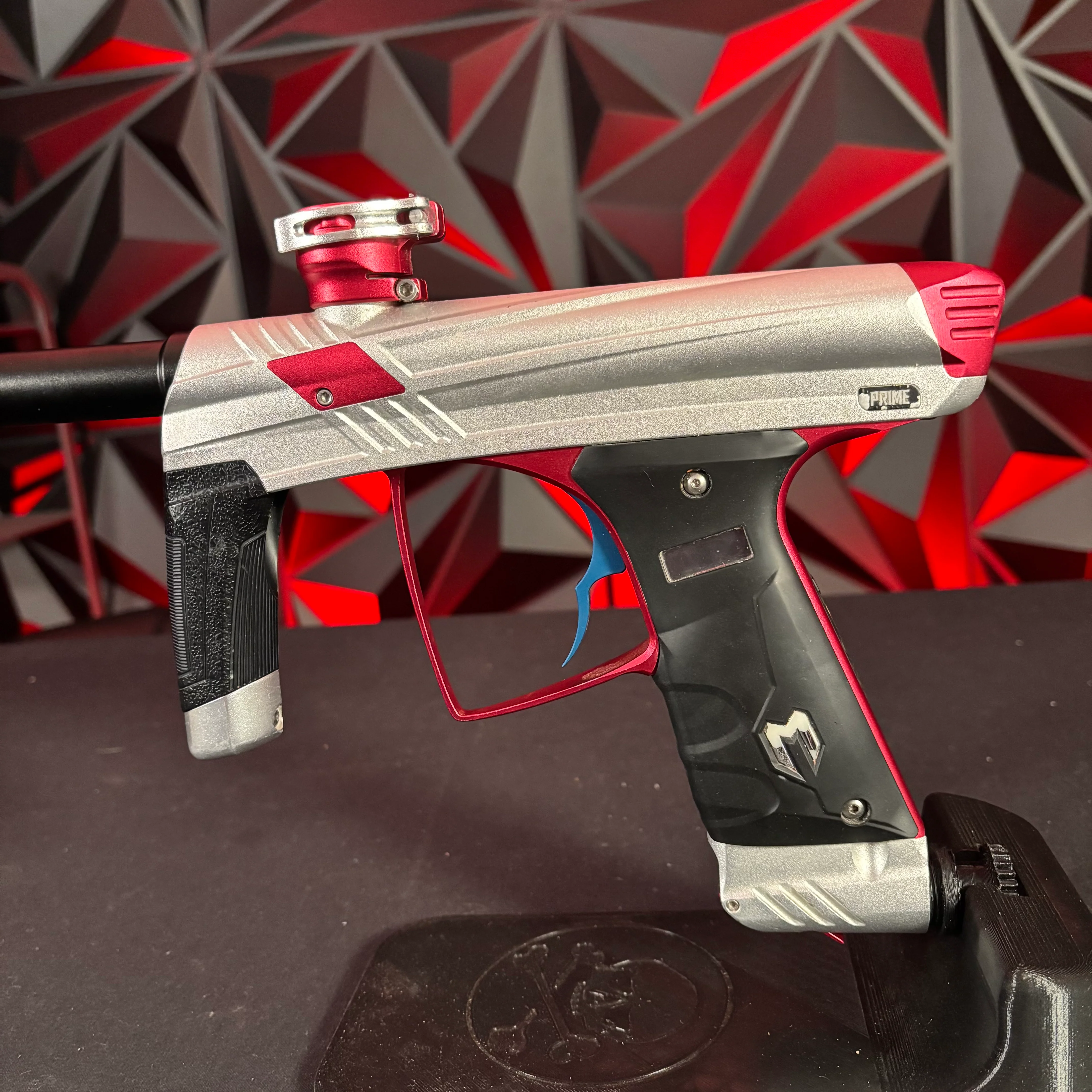 Used MacDev Prime XTS Paintball Gun - Silver/Red - Image 4