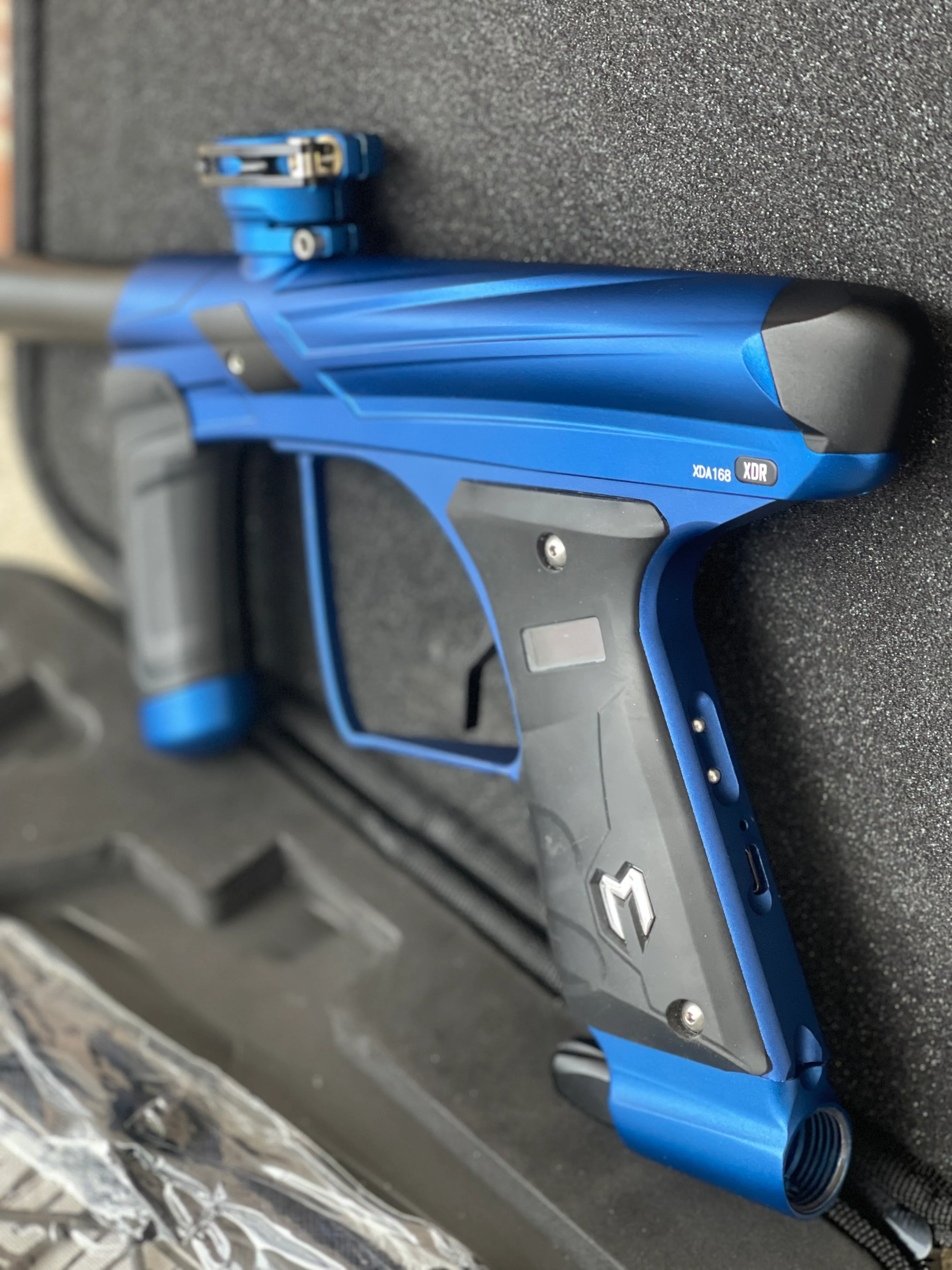 Used Macdev XDR Paintball Gun - Dust Blue with Mech Frame - Image 3