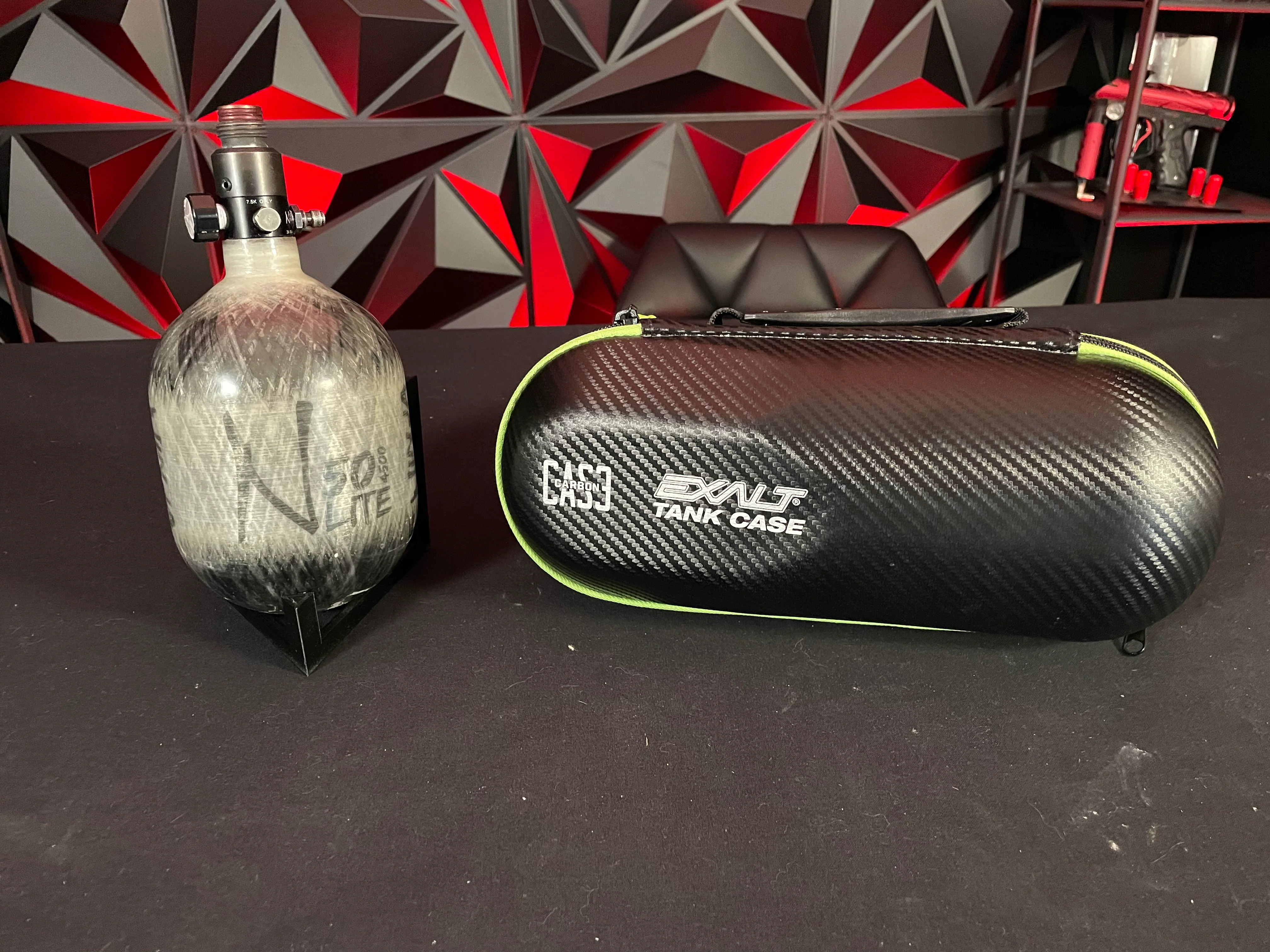 Used Ninja 50/4500 Lite Paintball Tank - Translucent Grey w/Exalt Tank Case - Image 4