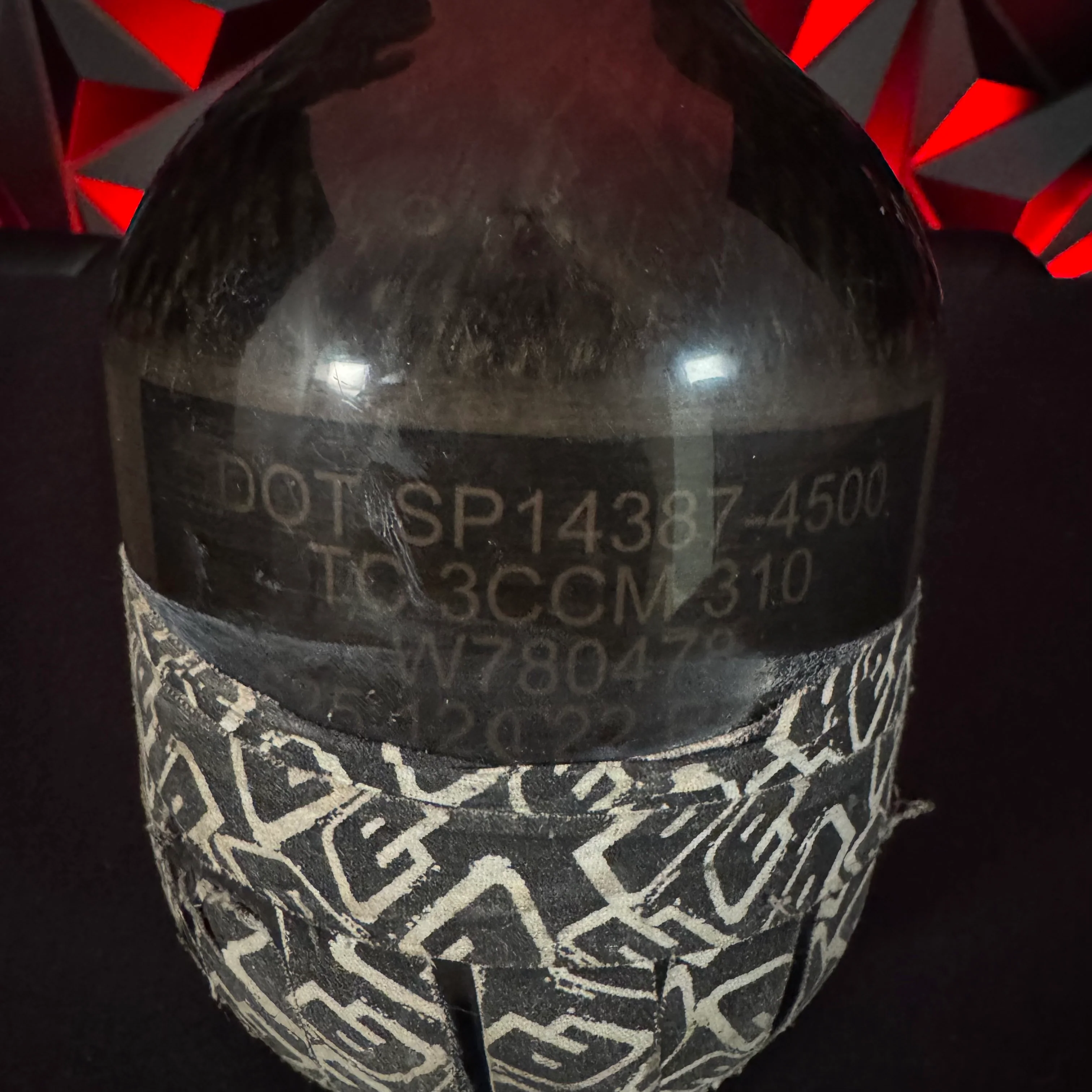 Used Ninja 50/4500 Paintball Tank - Translucent Black *BOTTLE ONLY* - Image 3