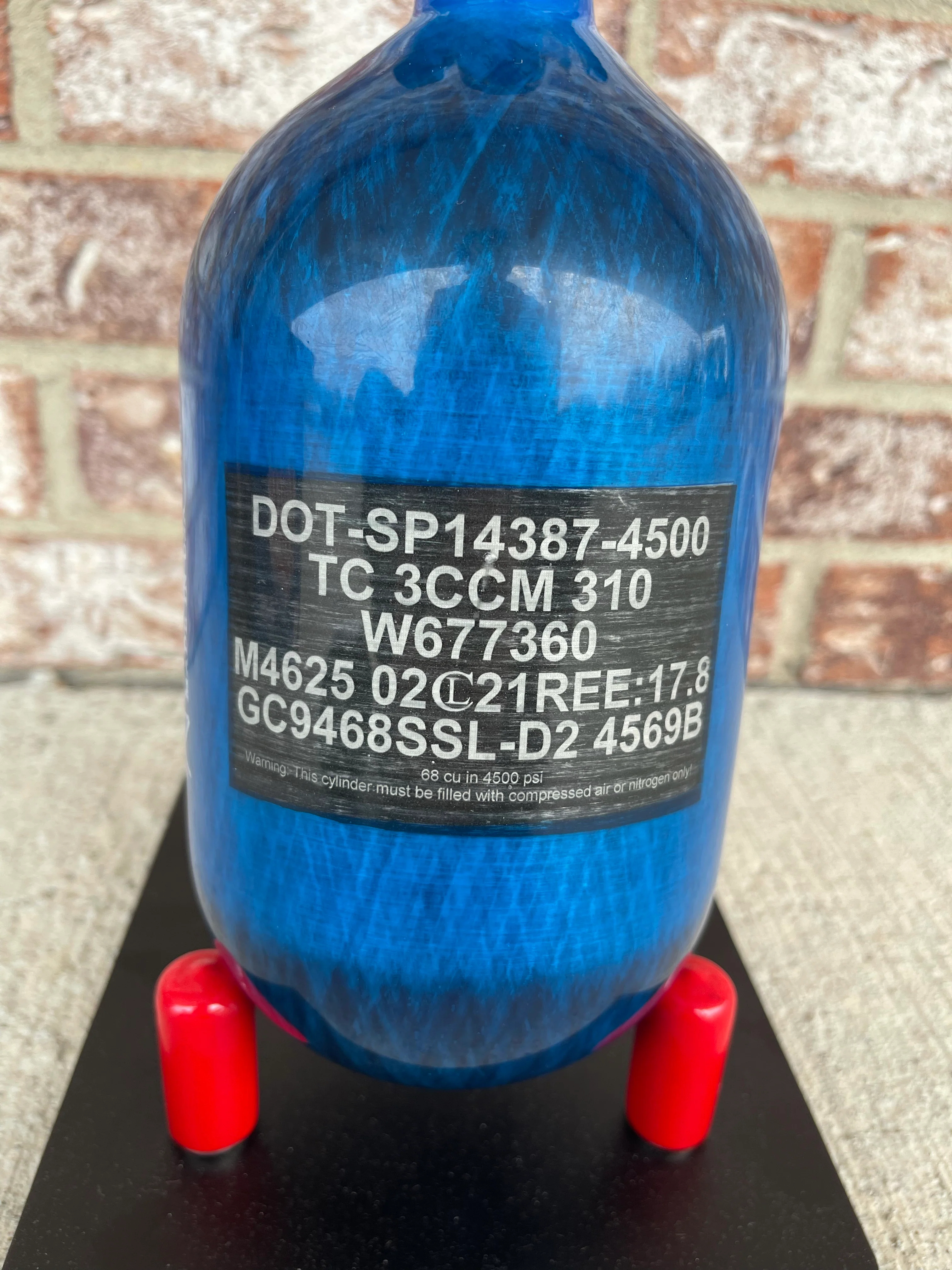 Used Ninja 68/4500 Paintball Tank - Blue - Image 2