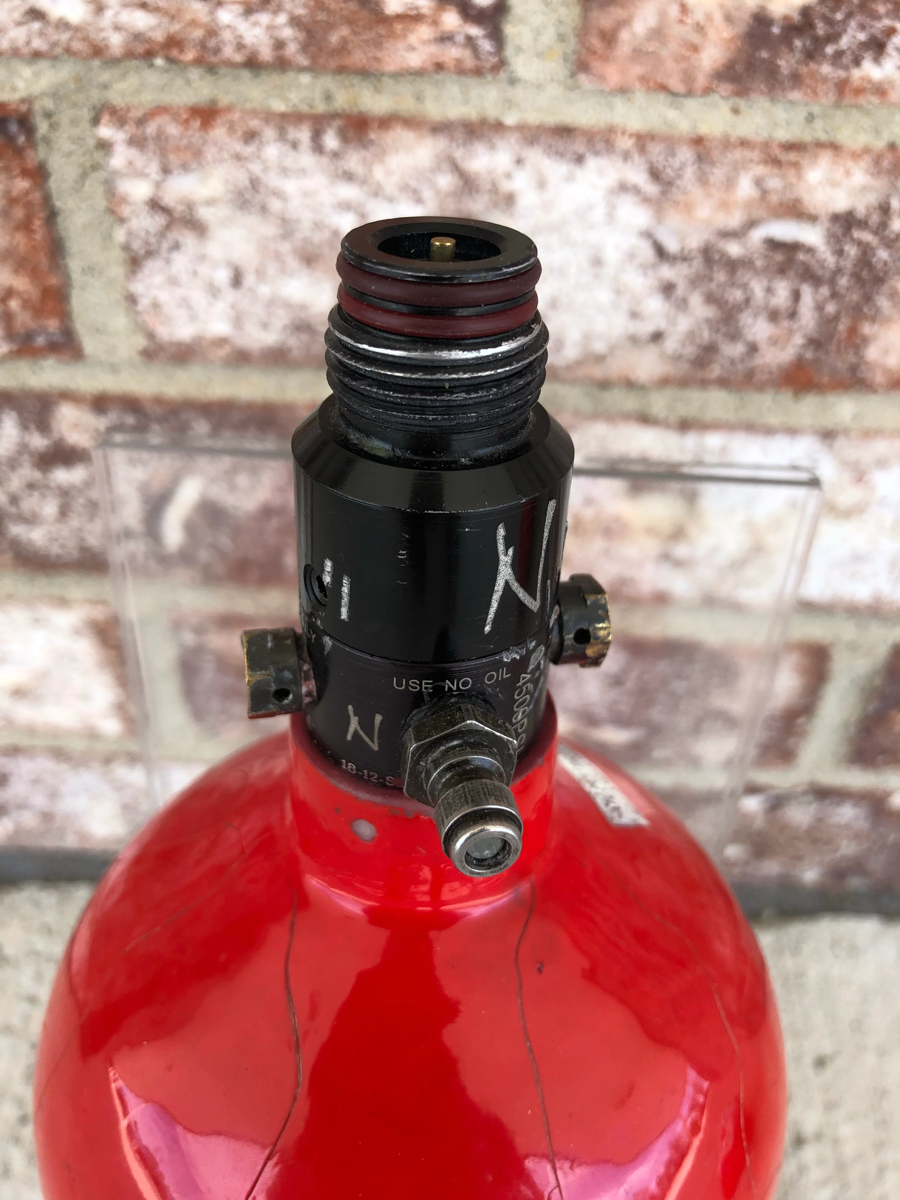 Used Ninja 68/4500 Paintball Tank - Red - Image 3