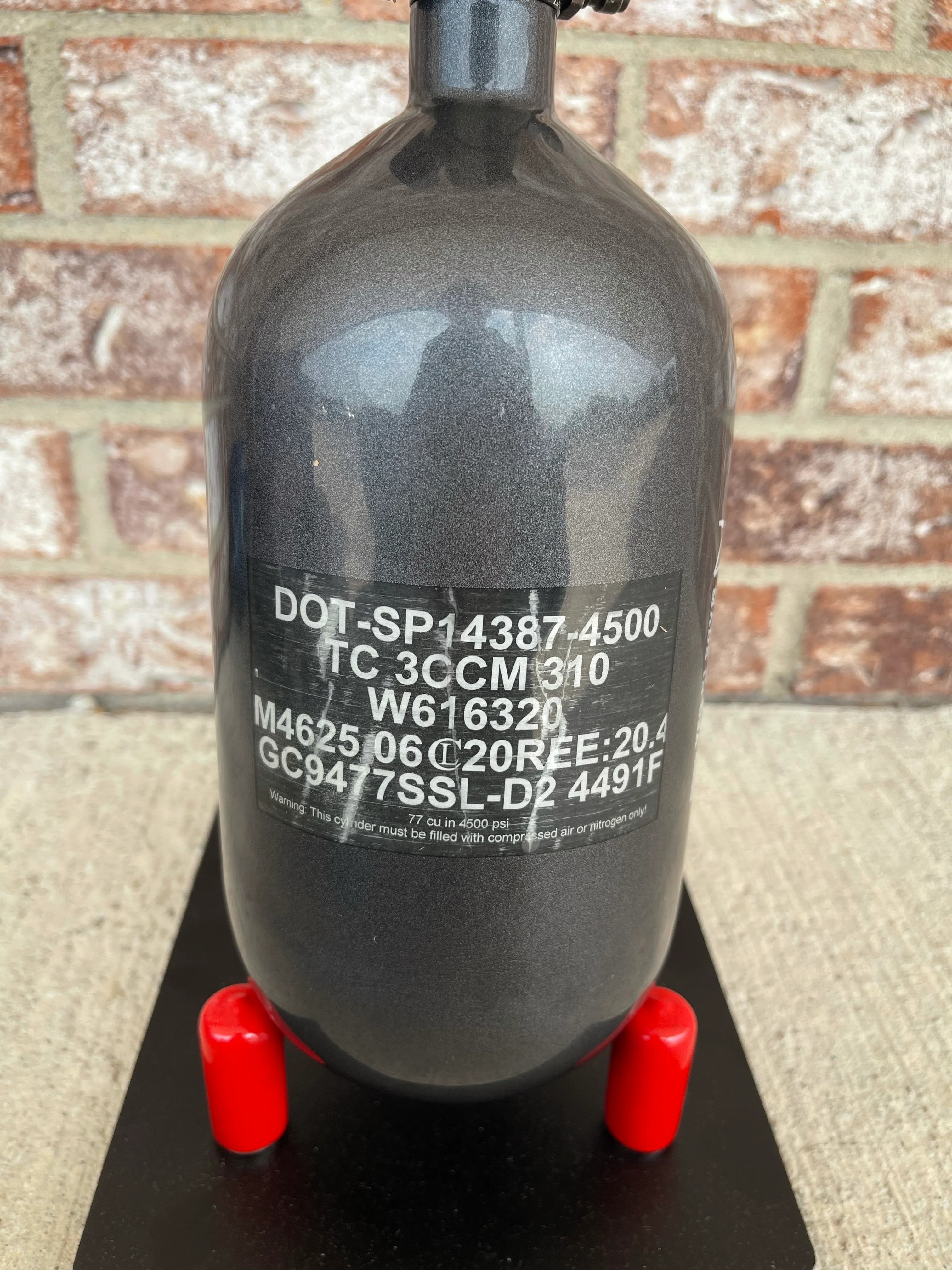 Used Ninja 77/4500 Paintball Tank - Silver - Image 2
