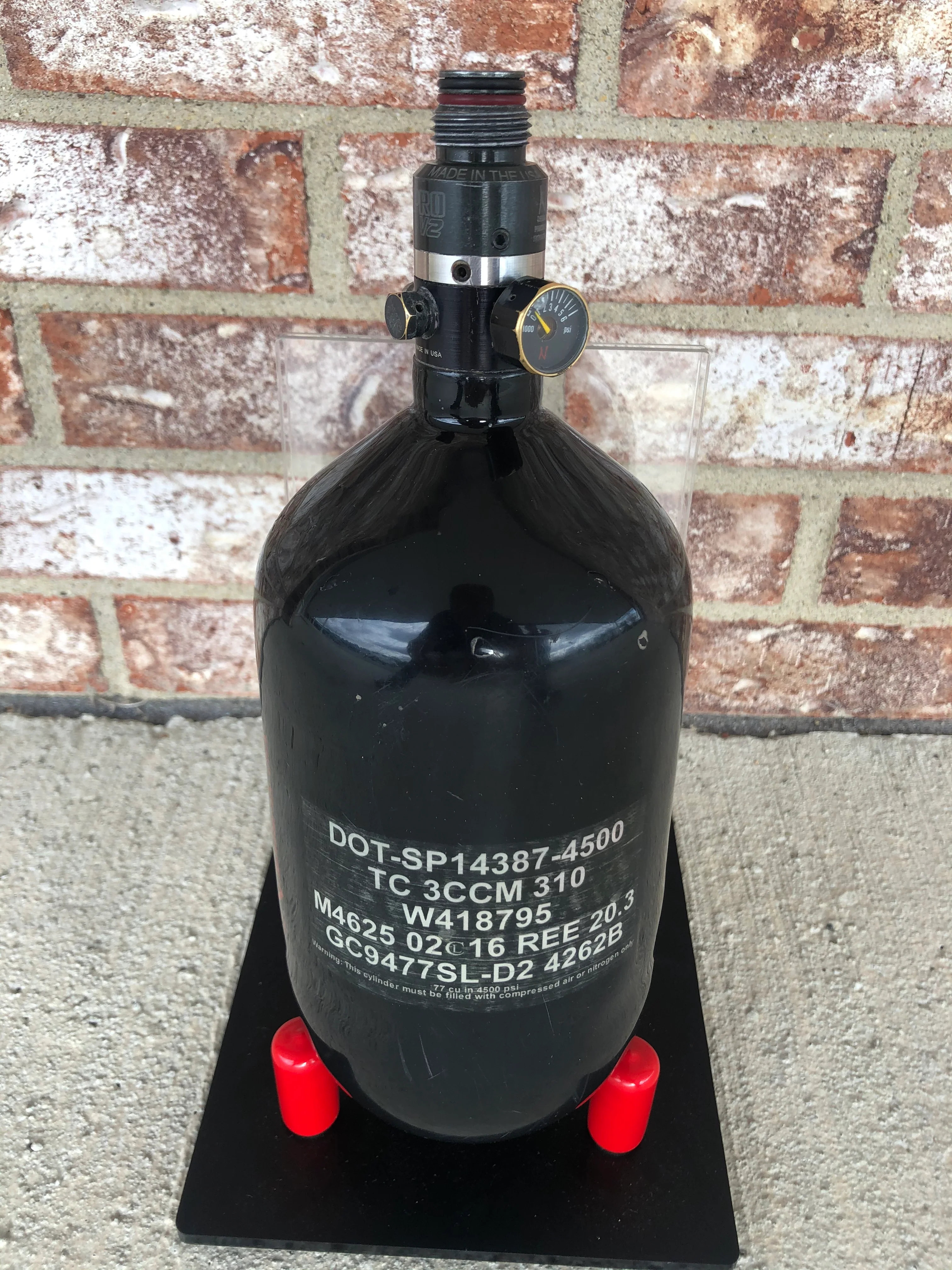 Used Ninja SL 77/4500 Paintball Tank - Black/ Red - Image 2