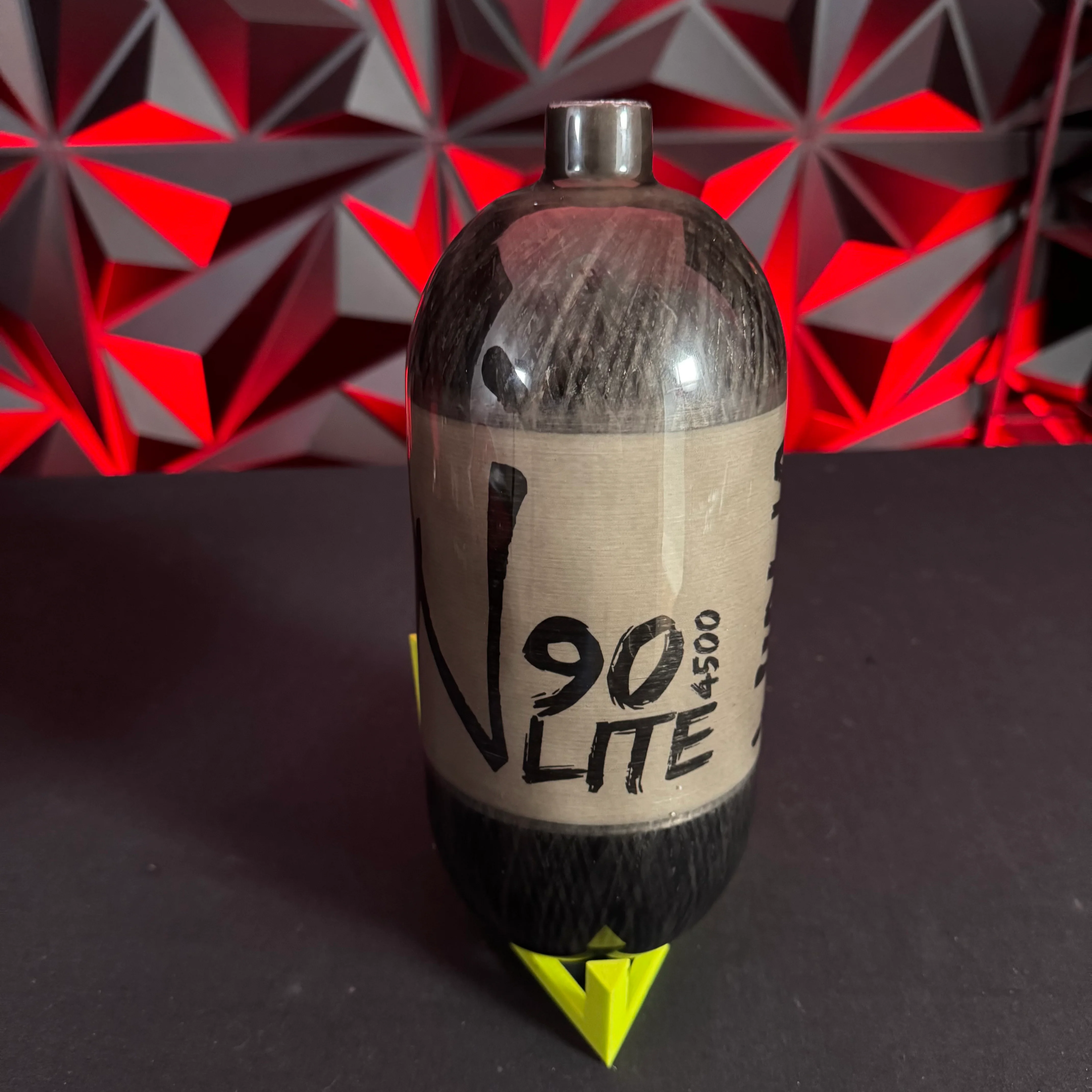 Used Ninja 90/4500 Lite Paintball Tank - Translucent Black w/ HK Army Tank Case - Image 2