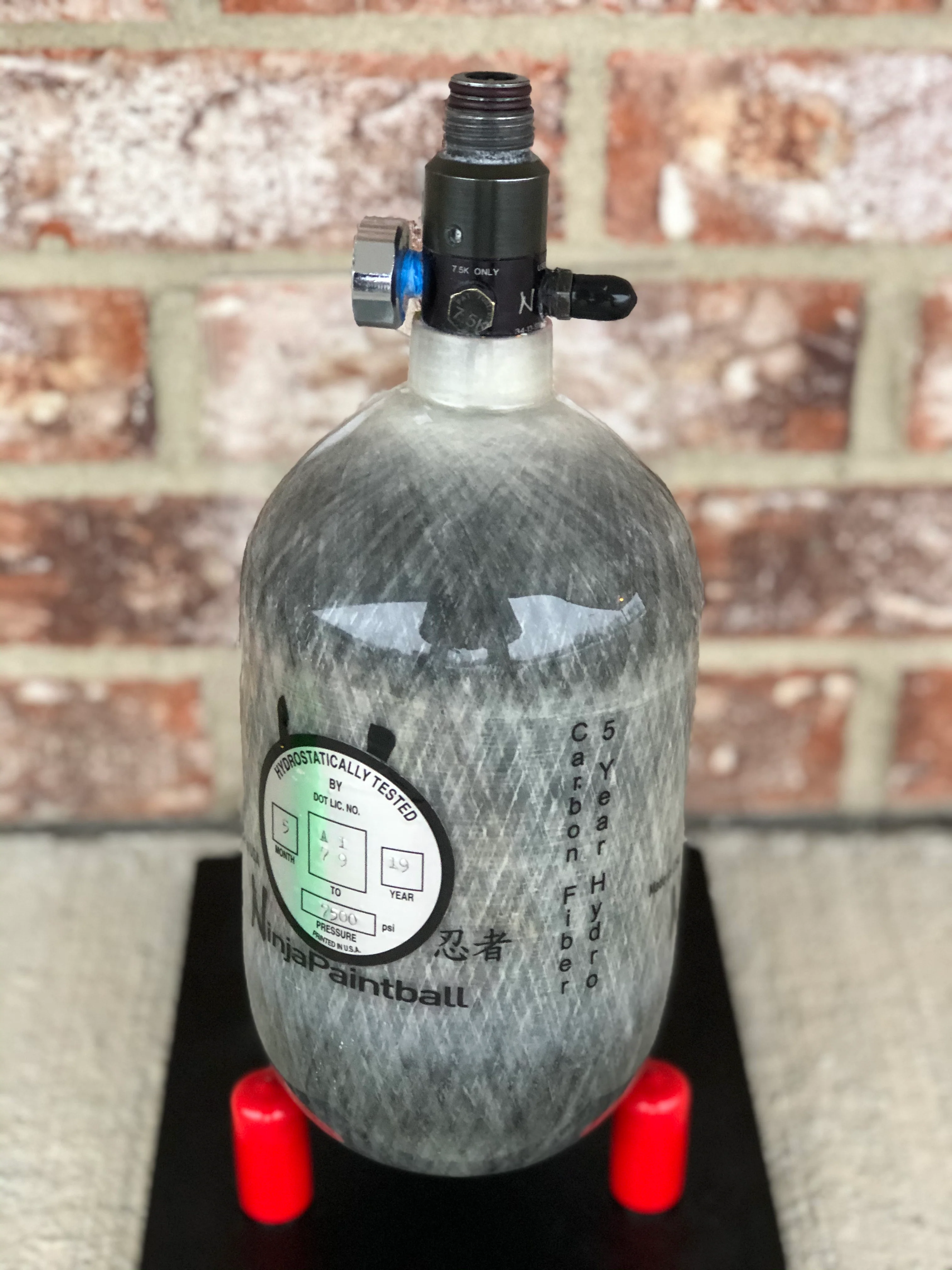 Used Ninja Carbon Fiber 68/4500 Paintball Tank - Grey Ghost - Image 2