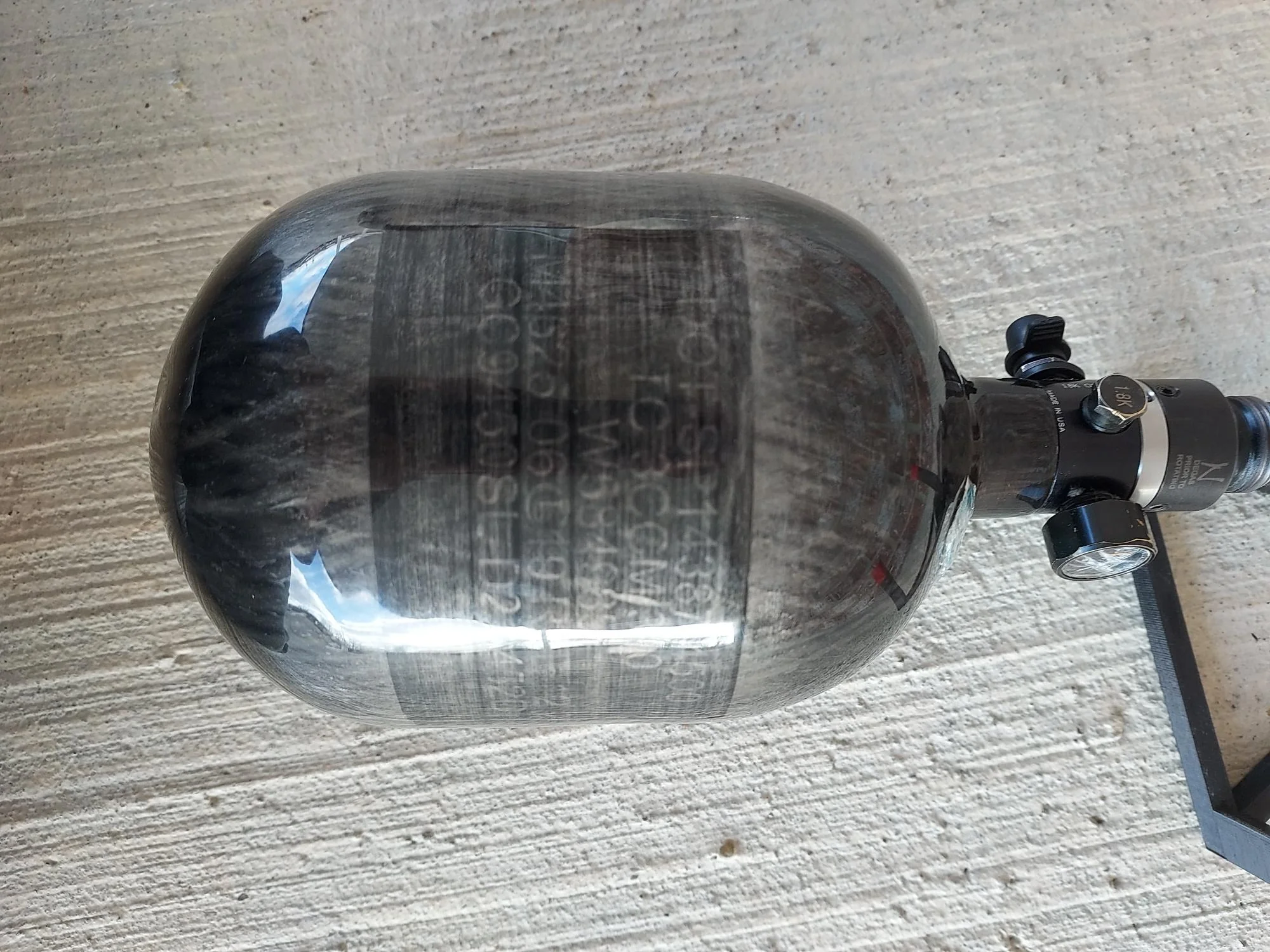 Used Ninja Lite 50/4500 Paintball Tank w/ ProV2 Regulator and Ninja Tank Cover - Image 2