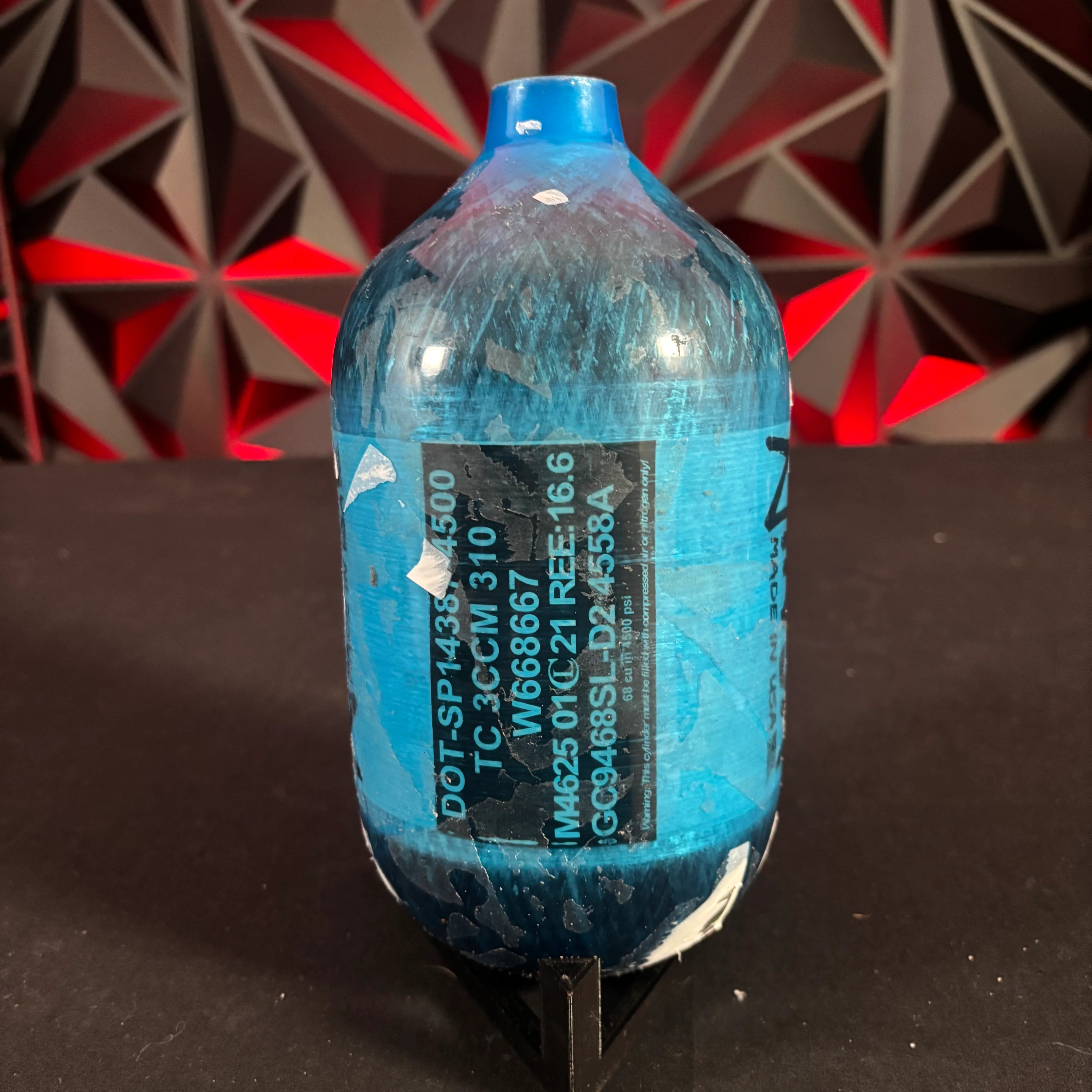 Used Ninja Lite 68/4500 Paintball Tank - Blue - Image 2