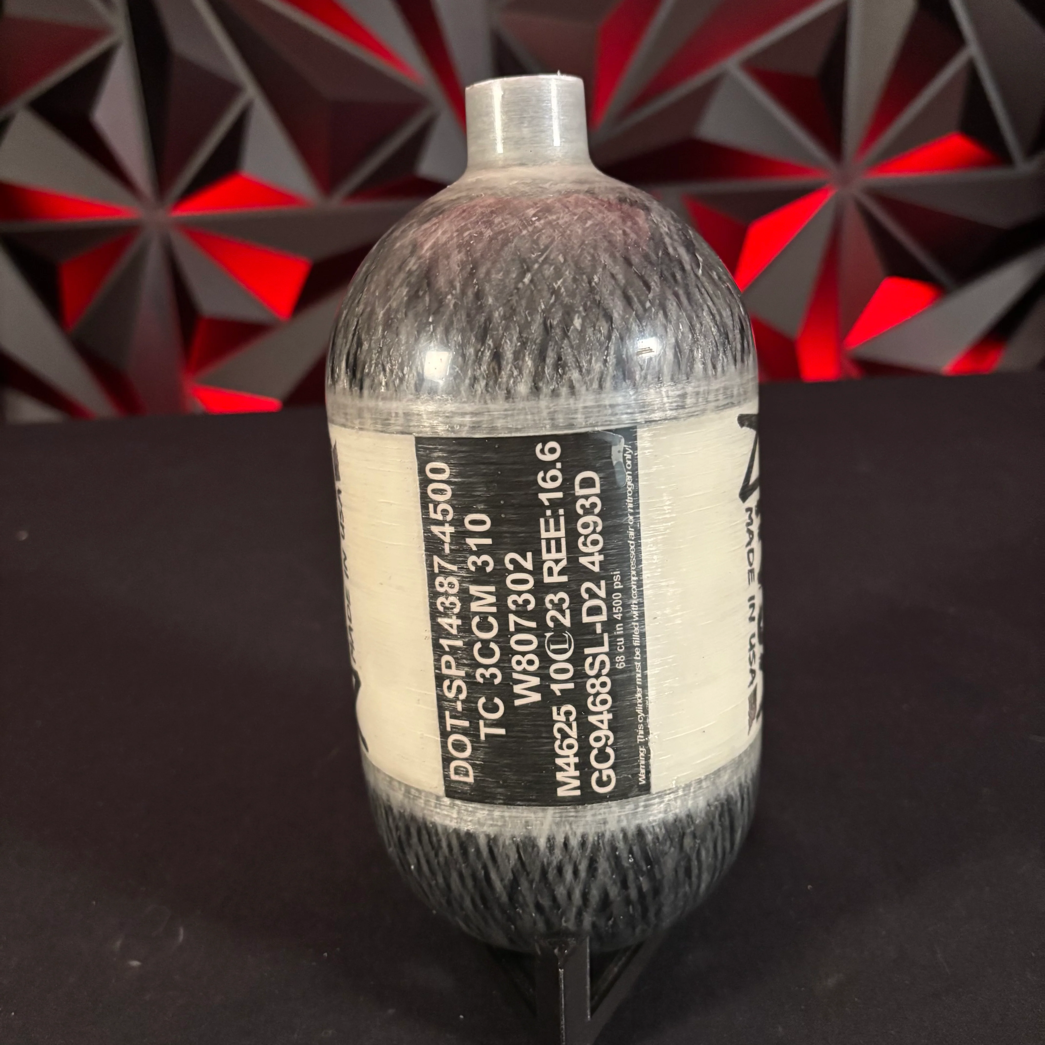 Used Ninja Lite 68/4500 Paintball Tank - Translucent Black *Bottle Only* - Image 2