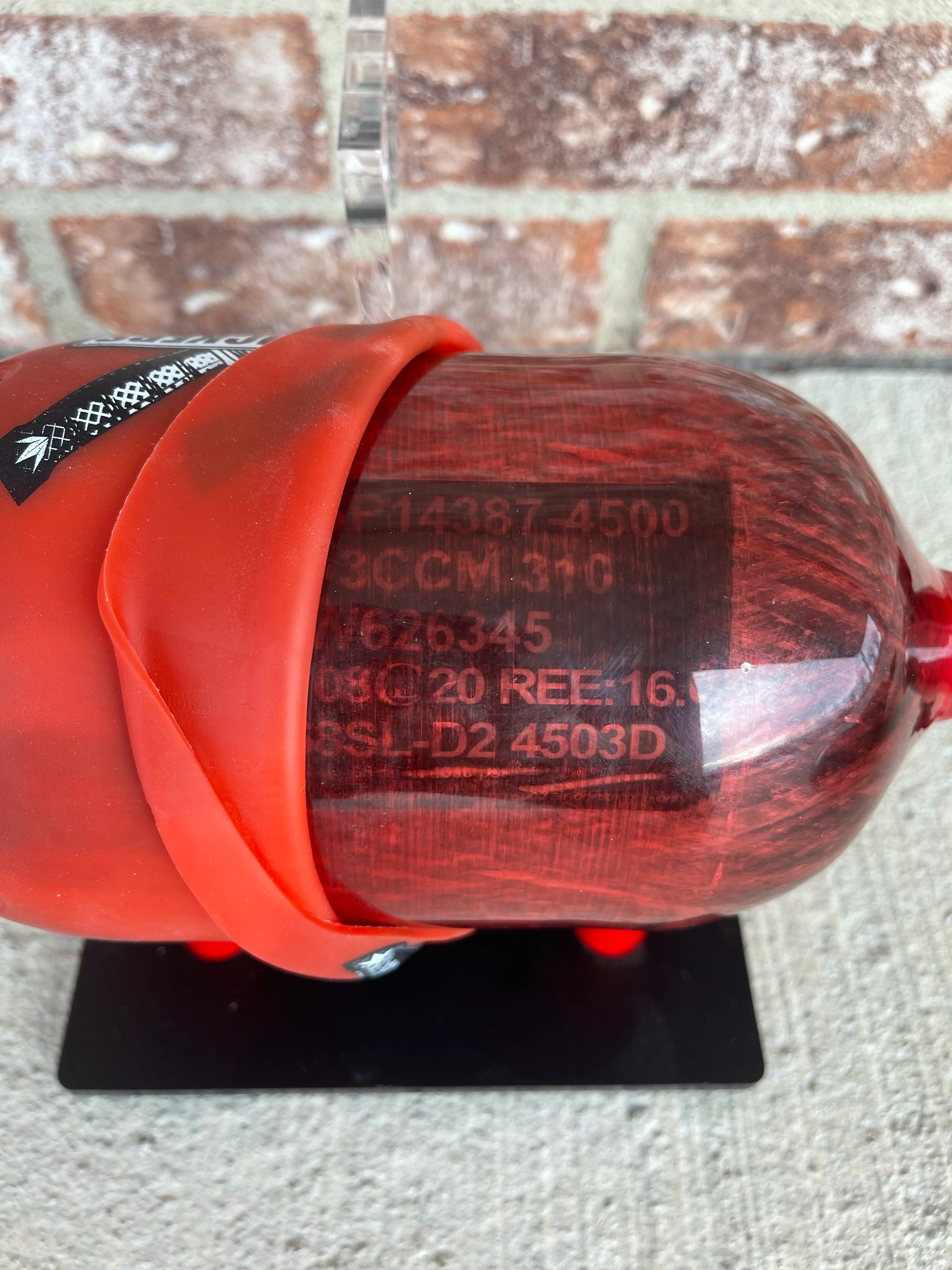 Used Ninja Lite 68/4500 Paintball Tank- Red - Image 2