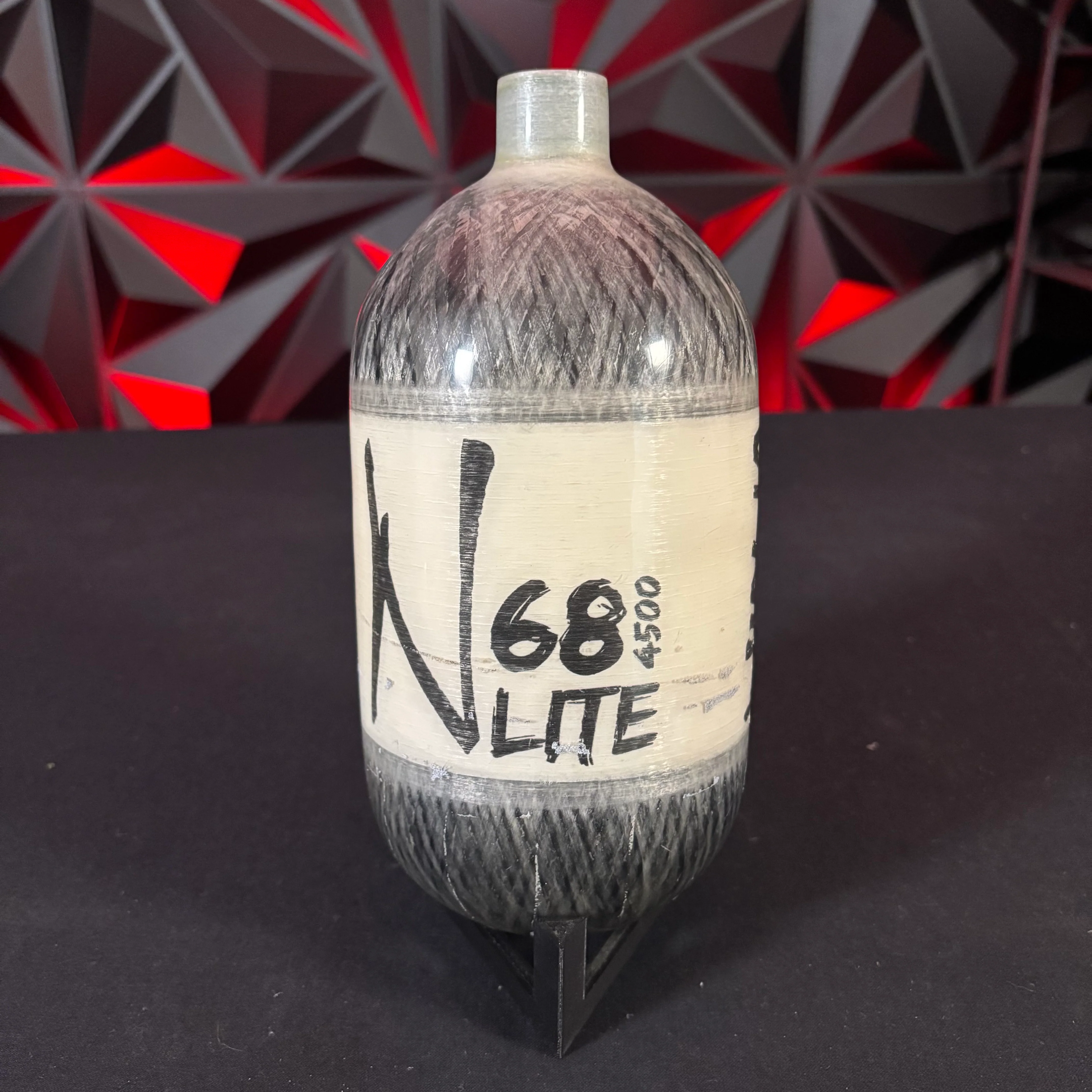 Used Ninja Lite 68/4500 Paintball Tank - Translucent Black **BOTTLE ONLY** - Image 2